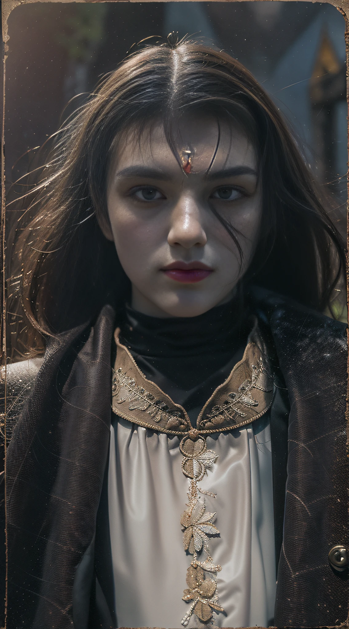 Retrato de Dracula, colmillos, grandes, capa, The most terrifying in the world, ( :1.6),(pale-skin), (De color, recargado, Traje de Dracula oscuro), ( sangre en los colmillos), cuerpo completo, seguro, desafiante, (noche oscura :1.3), (Estrellas), (luna), (( Entorno medieval al aire libre :1.6)), (( castillo :1.5)), Muros detallados, Professional photograph of a stunning detailed man, foco nítido, dramatic, Galardonado, cinematography lighting, DTX volumetry, (Film grain, fondo borroso, primer plano borroso, Bokeh, Profundidad de campo, Noche, interaction), (Obra maestra), (extremadamente intrincado:1.3), (realista)