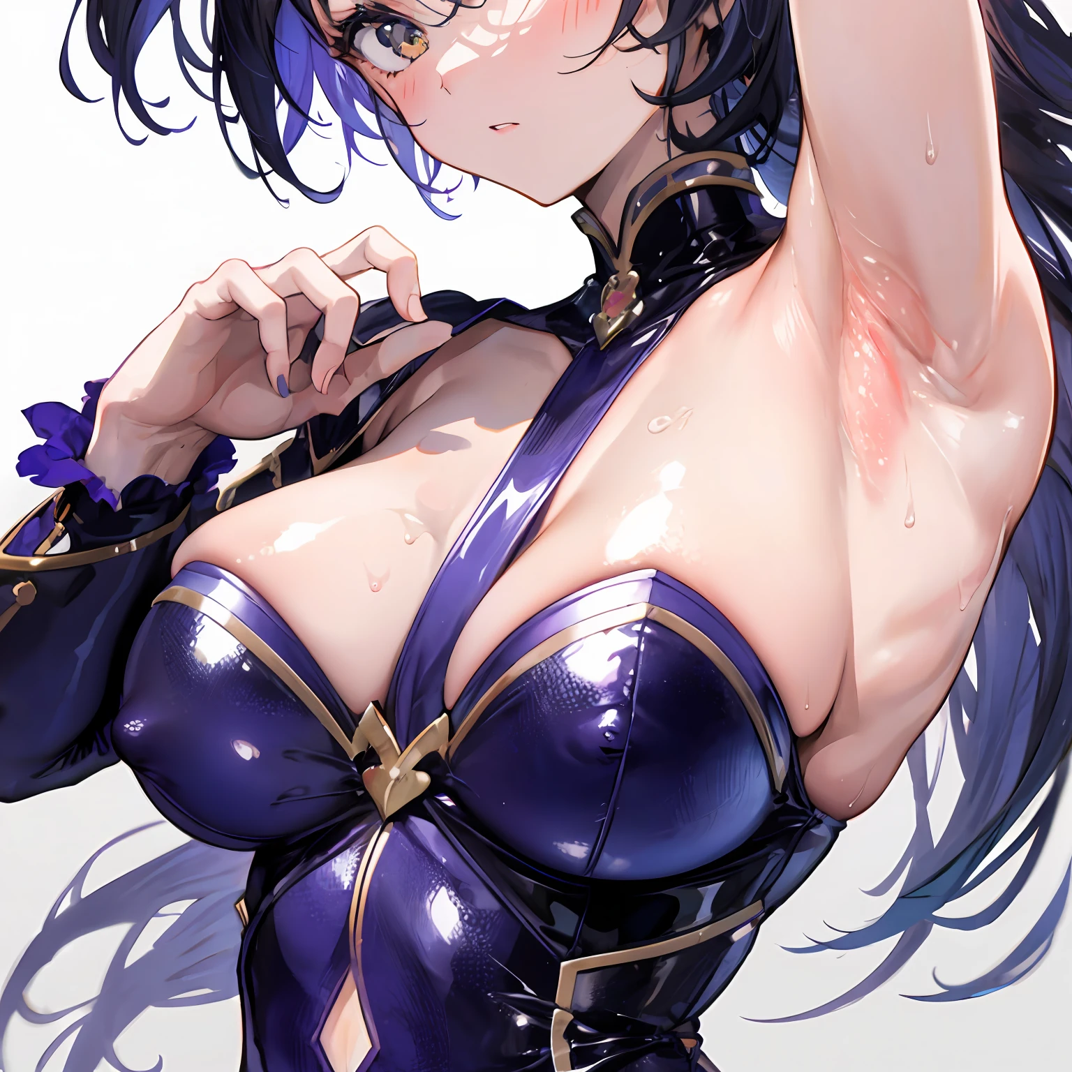 1girl,(close-up:1.2),armpit,shiny skin