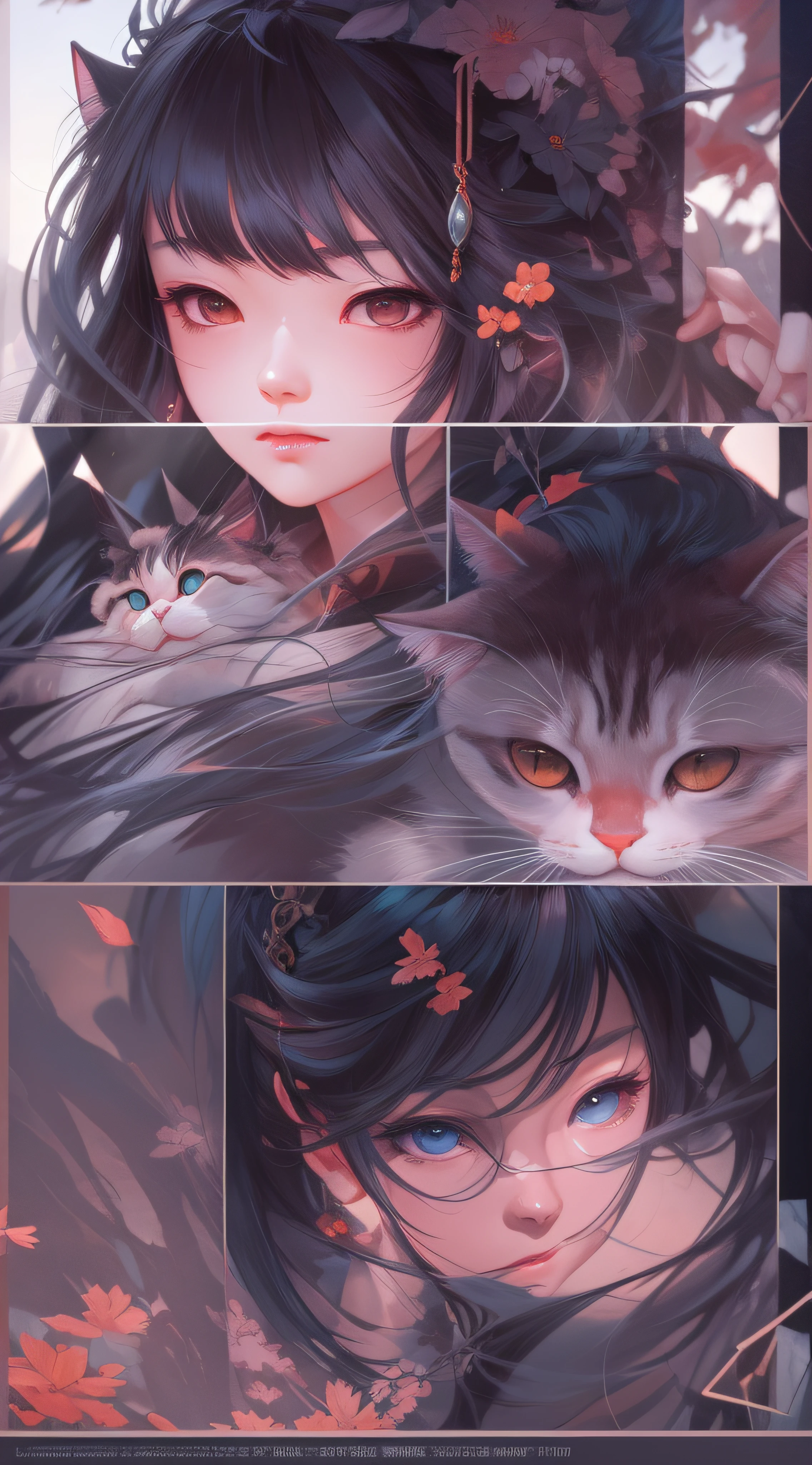 masterpiece、youkai、lad、Landscape with rusty shades、Old Japan landscape、kyoto、Meiji、Taisho、Taisho romance、stone pavement、Cats、top-quality、hightquality、Highly detailed CG Unity 8K wallpapers、art stations、Digital Illustration、with an intricate、trending、awardwinning photo、depth of fields、nffsw、chromatic abberation、真实感、A highly detailed、trends in the art station、CGsociety Trends、with an intricate、high detal、Dramatic、 8K, 16 K, top-quality, photon maping, Radio City, Photorealsitic, Elaborate CG, Physically Based Rendering, ultra realistic realistic textures, unrealengine5, motion angles、cinematlic lighting, Dramatic Writing, Professional Writing, artwork in the style of guweiz, guweiz masterpiece, guweiz, guweiz on artstation pixiv, by Yang J, in the art style of bowater, loish and wlop、