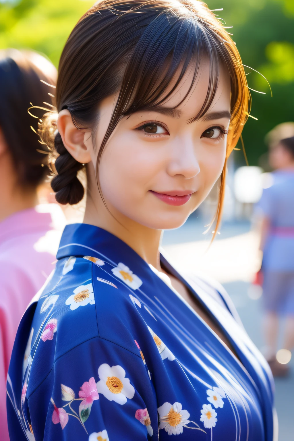 Close up photo of a girl、Brown hair、、Hot spring in the background、Natural hot springs
Highest Quality、realisitic、Photorealsitic、(intricate detailes:1.2)、(delicate detail)、(ciinematic light、best quality backlight)、Clear Line、foco nítido、Lifelike face、Detailed face
Unity 8K Wallpapers、超A high resolution、(Photorealsitic:1.4)、looking at the viewers、full body Esbian、matsuri、In the street、(Japan floral yukata)