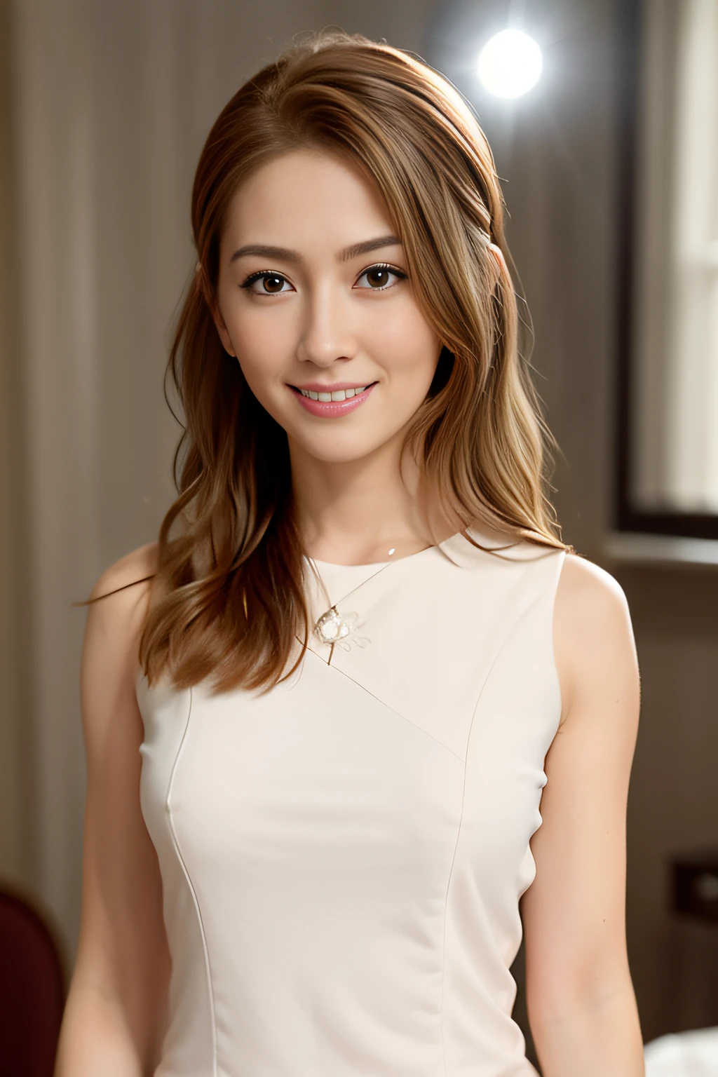 long blonde hair, light brown eyes, 1girl, slender, cute, innocent, (photorealistic, lens flare:1.4),(intricate details:1.2),(masterpiece, :1.3),(best quality:1.4), (ultra highres:1.2), cinema light, ultra high res, (detailed eyes), (detailed facial features), HDR, 8k resolution, facing viewer, (shiny skin), dreamlike, doctor, uniform, full body, hospital, Stethoscope