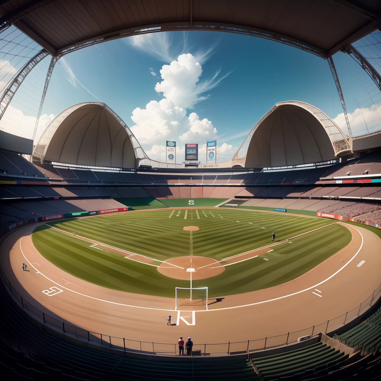 baseball field　Dome　Watching Sports　top-quality　​masterpiece　超A high resolution
