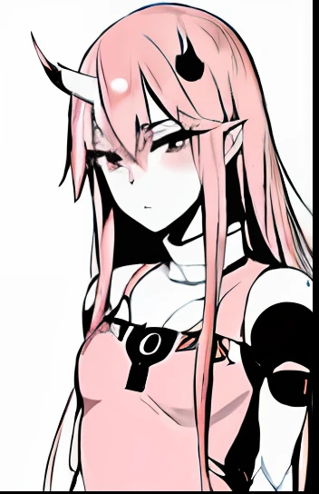 anime girl with long pink hair and horns in a red dress, zero two, female anime character, anime girl with long hair, anime character,, anime best girl, young anime girl, anime visual of a cute girl