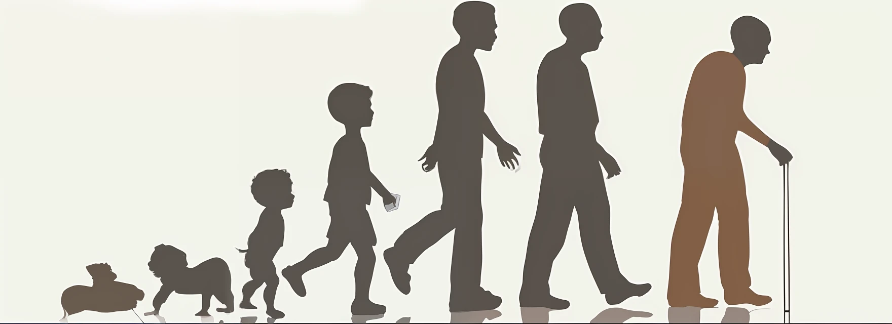 Image of a man walking with a dog and a child, imagem dos desenhos animados, human evolution, Evolution, crescido, evolution of man, andar de bicicleta, illustration], pessoas caminhando, illustration!, transhumanist evolution, Ciclo de caminhada preciso, semelhante ao ser humano, humano - como, people walking through,  ambulante, antepassados, humano - em forma