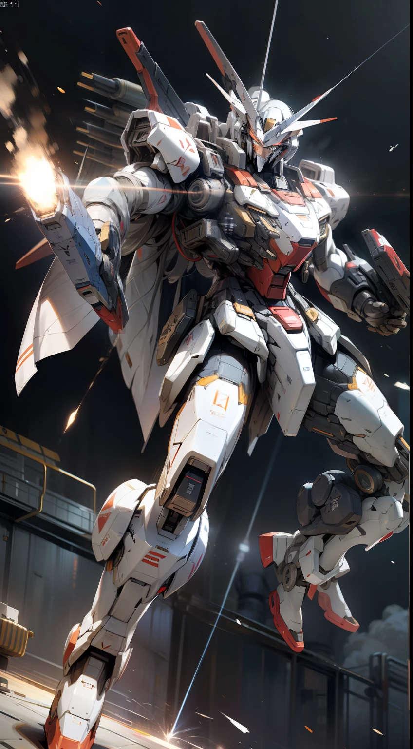 Surrealism, Ray Tracing, Photorealistic, UHD, High Detail, 32k, Best Quality, Textured Skin, Gundam Mecha, Flight, Funnel, Mecha Ship, Masterpiece, Best Quality, Mecha, Unmanned, (Full Body), (Black Mecha: 1.8), (Axisymmetric: 1.4), (HDR), (Movie Light: 1.1), White Eyes, Cool, Science Fiction, Fire, Universe, oversized shield, mecha man overlooking the background of the earth, with laser cannon beams, wars, conflicts, weapons in hand (has a huge weapon: 1.5),