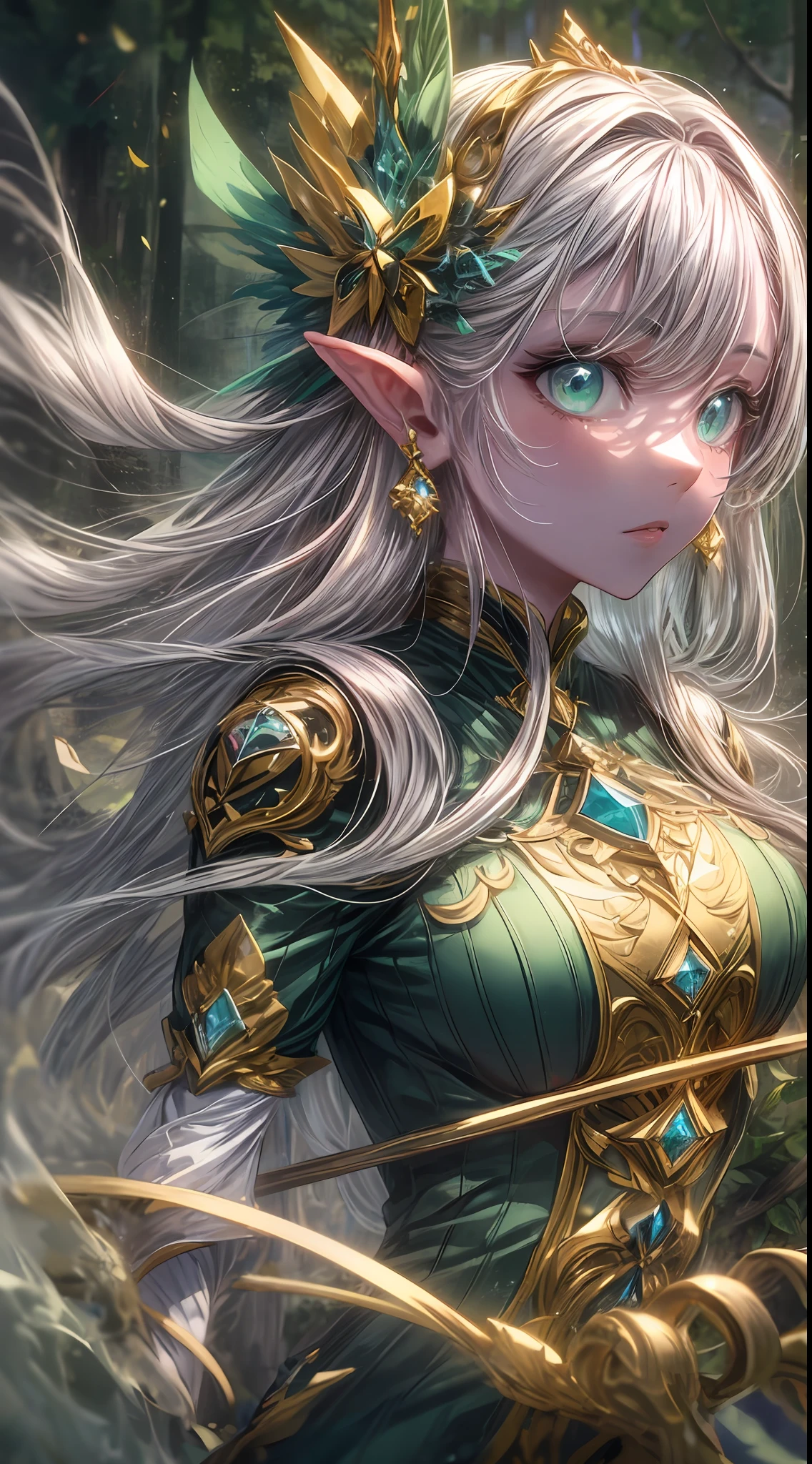 In the realm of fantasy, a captivating character named Lyra comes to life. She is an Elven archer of unmatched skill, her lithe figure moving with the grace of a forest nymph. Her mesmerizing emerald eyes hold a glint of adventure and determination. Cascading down her back, her golden-brown hair seems to mirror the sunlight filtering through the leaves. Adorned in an intricately crafted forest green tunic and leather leggings, she wields a finely crafted bow and quiver. With a heart full of courage and compassion, Lyra embarks on quests, always driven to protect the innocent and preserve the harmony of nature.
