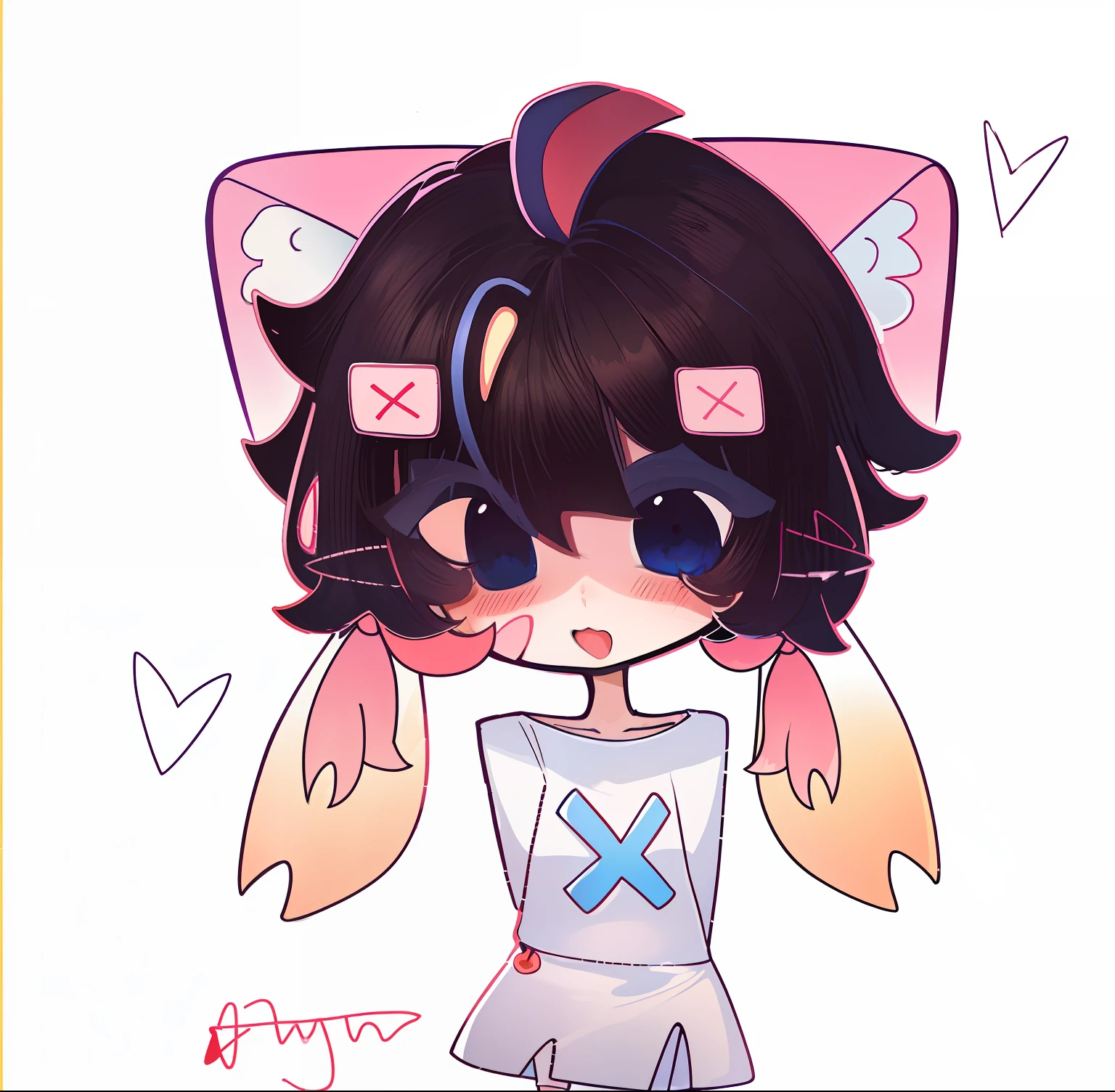 A cartoon cat with a big nose and a dress, Simple lines of art, linear art, sketchy artstyle, anime catgirl, Cute!! tchibi!!! cat woman, cute anime catgirl, clean lineart, thick lineart, anime moe art style, clean anime outlines, outline art, intense line art, chibiStyle, Outlined!!!