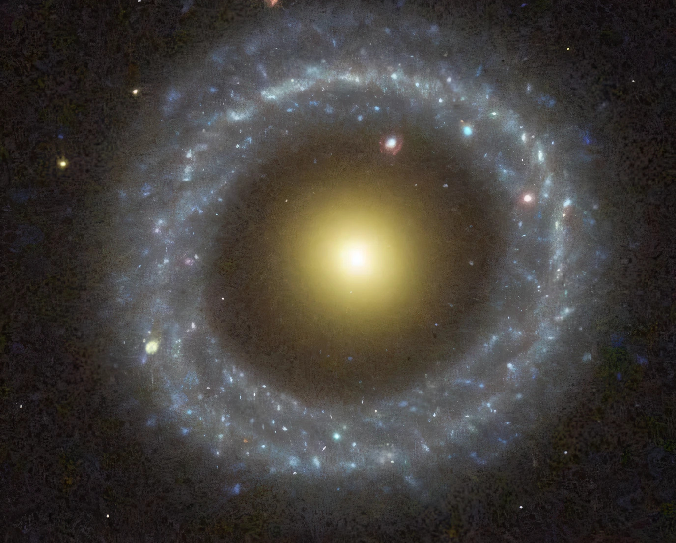 Close-up of spiral galaxy with bright yellow light, Massive galaxy, interstellar galaxy, spiral galaxy, orbital rings, galaxy simulation, worm hole, galaxies swirling around, galaxy orbit system, milky ways, twinkling and spiral nubela, quasar, subterranean sprawling galaxy, view of the one spiral galaxy, view of the spiral galaxy