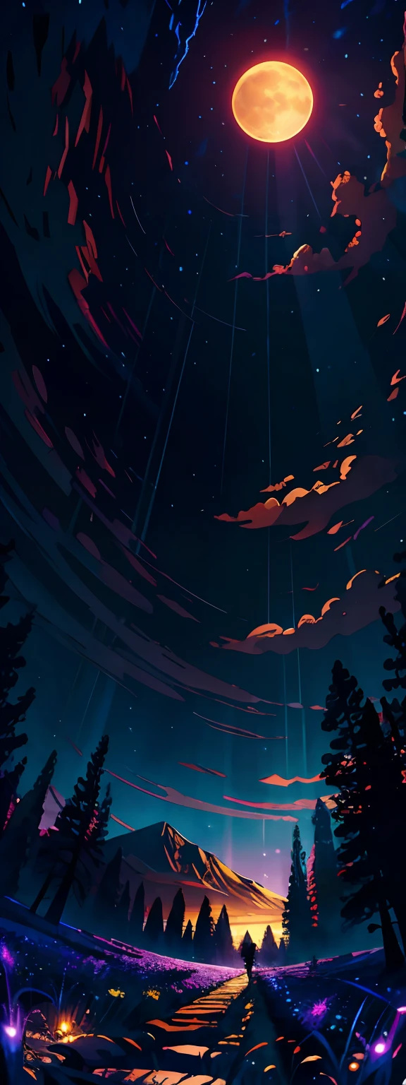 expansive landscape photograph of Yosemite, (a view from below that shows sky above and open field below), a girl standing on flower field looking up, (full moon:1.2), ( shooting stars:0.9), (nebula:1.3), distant mountain, tree BREAK
production art, (warm light source:1.2), (Firefly:1.2), lamp, lot of purple and orange, intricate details, volumetric lighting BREAK
(masterpiece:1.2), (best quality), 4k, ultra-detailed, (dynamic composition:1.4), highly detailed, colorful details,( iridescent colors:1.2), (glowing lighting, atmospheric lighting), dreamy, magical, (solo:1.2)