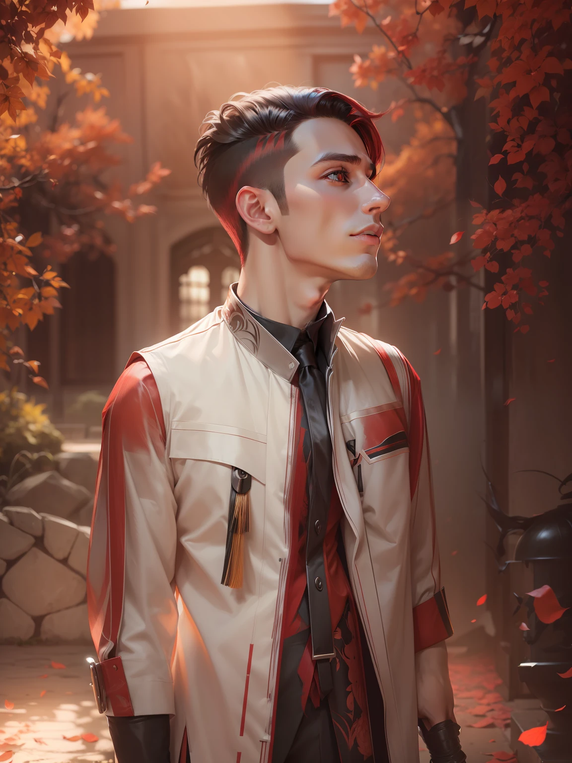 red eyes Hair style handsome boy realistic ultra