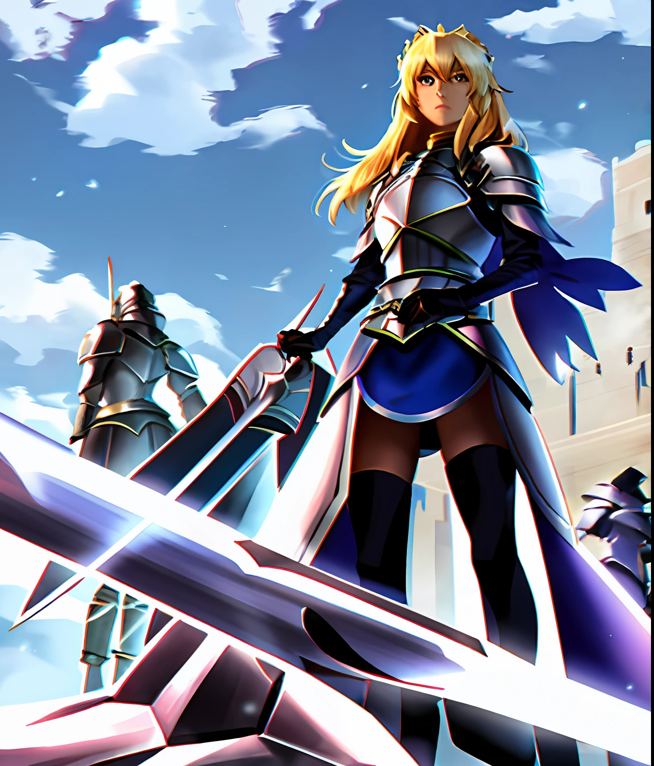 a close up of a person holding a sword and a shield, final fantasy tactics character, A human male paladin, Artoria Pendragon, picture of female paladin, jrpg character, rpg character, Female knight, D&d protagonist, inspired by Li Chevalier, Female protagonist, Paladin, jrpg character art, Armor Girl
