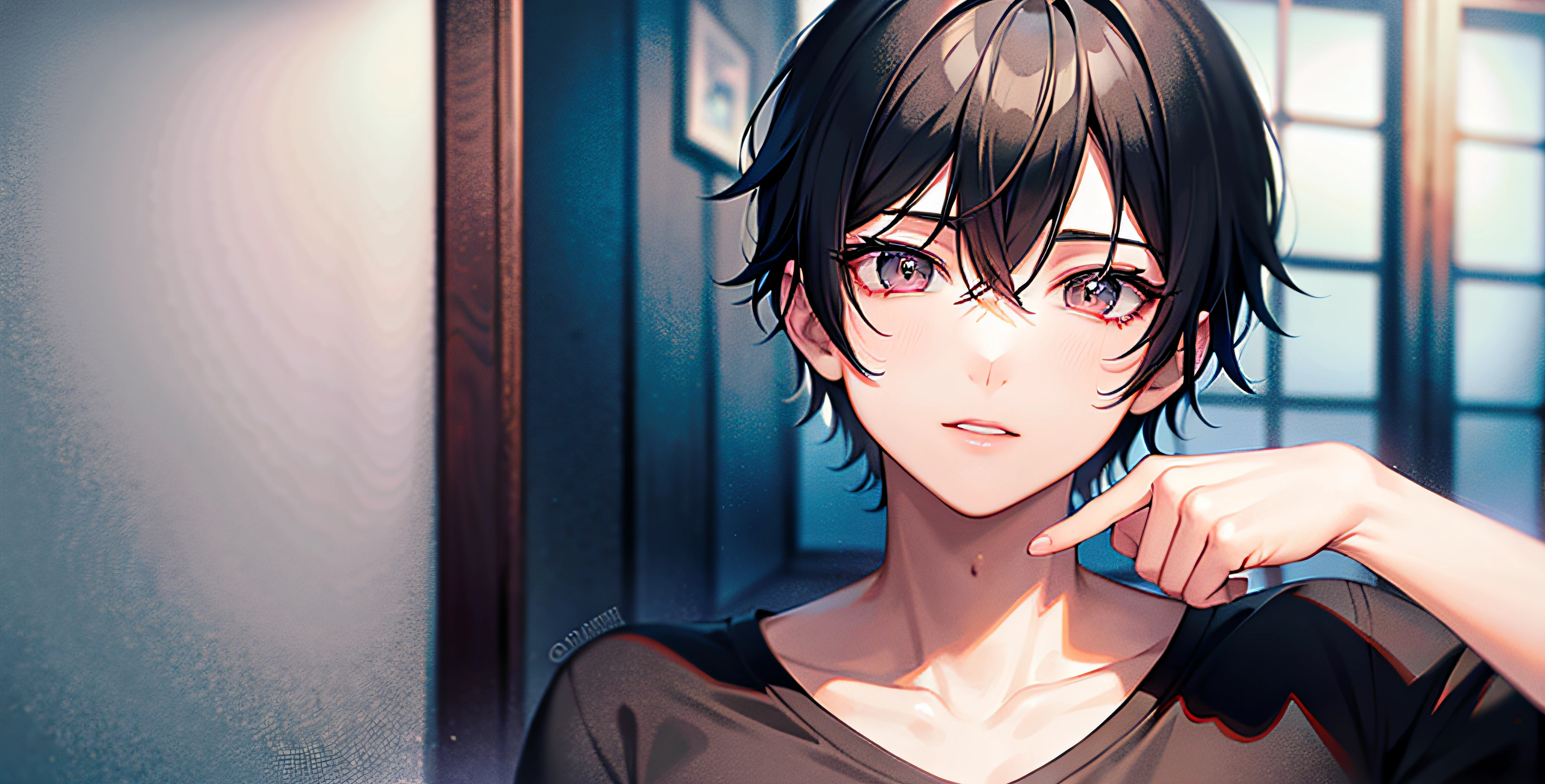 boy, black hair, high quality