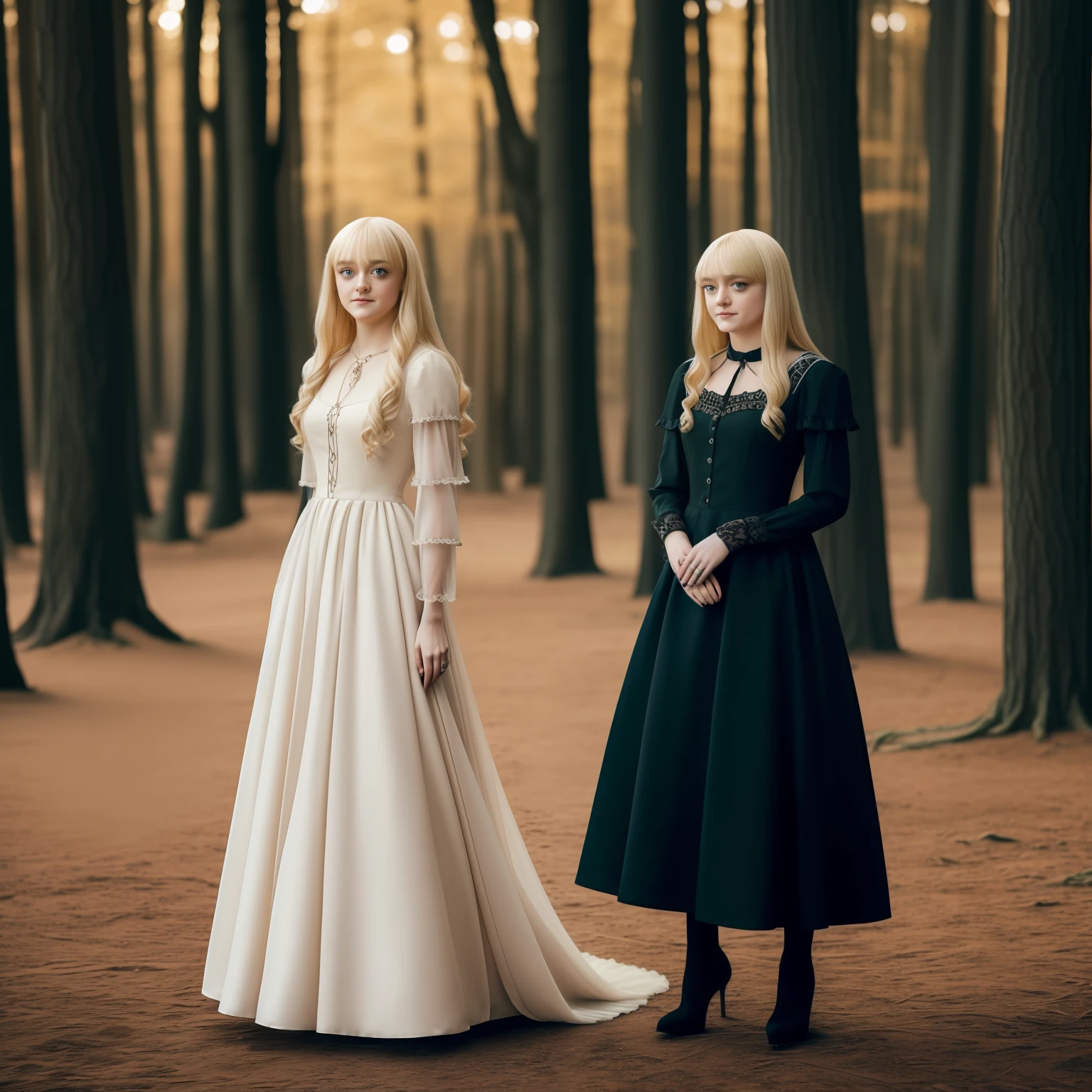 blond woman in gothic dress and make up, standing, full body, dakota fanning, soft portrait shot 8 k, female portrait, james jean soft light 4k, james jean soft light 4 k, a still of an ethereal
