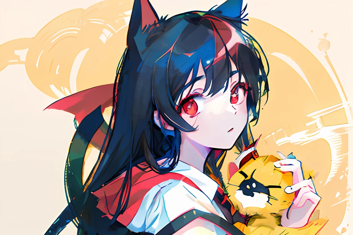 Anime girl with red eyes and black hair bow, anime girl with cat ears, anime catgirl, beautiful anime catgirl, Anime style illustration, style of anime4 K, cute anime catgirl, Anime art wallpaper 8 K, Stunning anime face portrait, anime illustration, demon slayer rui fanart, Very beautiful anime cat girl, Anime art style, White Cat Girl