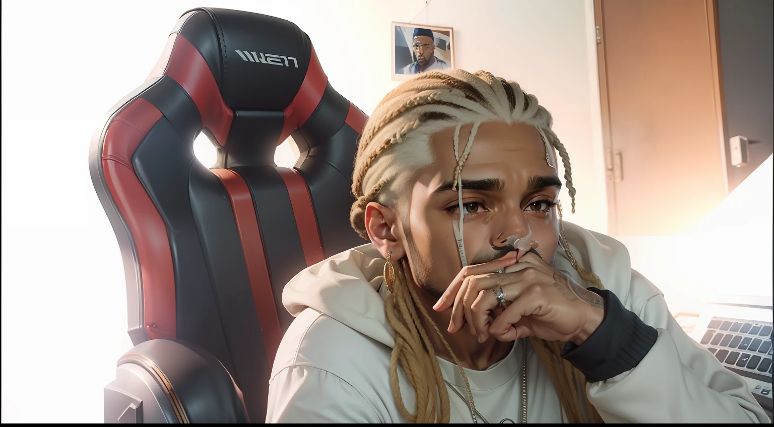 (imagem detalhada) (melhor qualidade) super realistic rapper with the features of my face