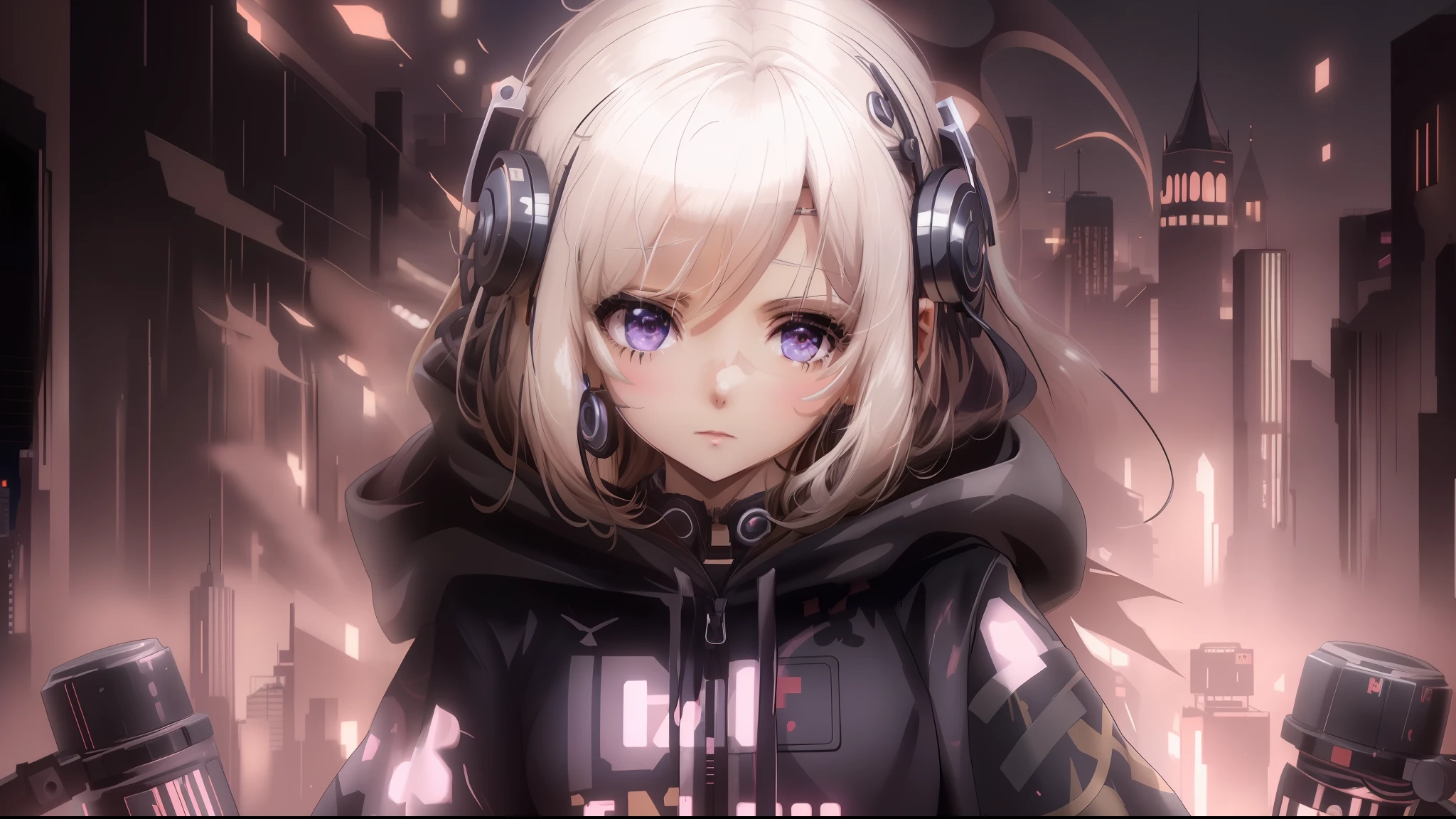 anime com fones de ouvido e um capuz em uma cidade, estilo anime 4K, Melhor Anime 4K Konachan Wallpaper, Anime Art Wallpaper 4K, Anime Art Wallpaper 4K, Garota de anime cyberpunk com capuz, Anime Art Wallpaper 8K, 4k anime wallpapers, Anime Wallpaper 4k, Papel de parede anime 4k, night core, papel de parede anime ultra hd