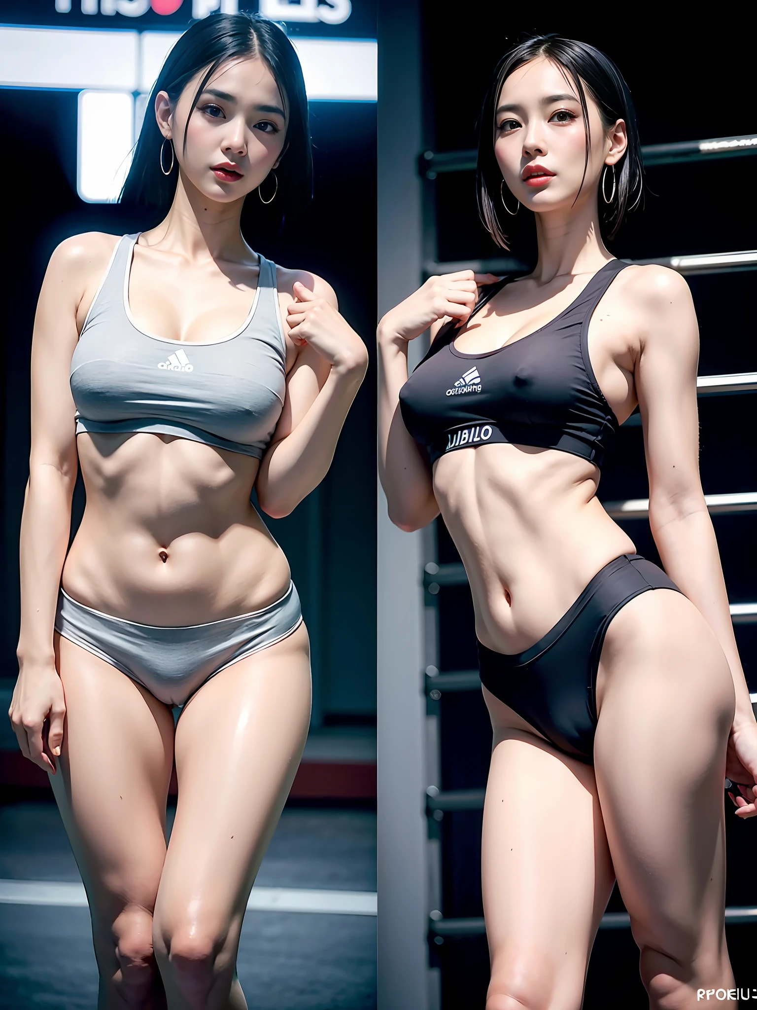 Looking at the camera、areola is protruding