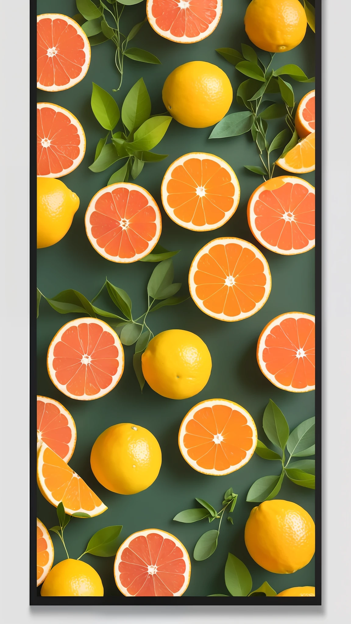 Sparse typography,poster for:lemons+grapefruit+Yuzu+The orange,rich colours,design sense
