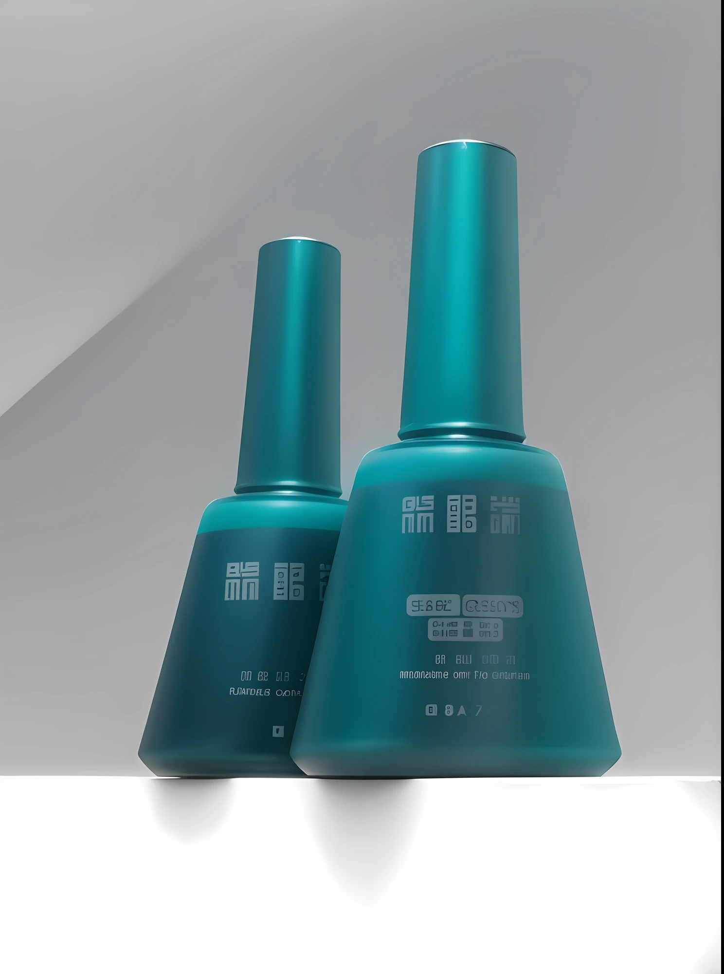 (A white rock),On top are two bottles of matte nail polish,(Granular square bottle),(Matte glass:2),(high detal),(Texture),Telephoto lens,True relationship between light and shadow, 32K, Product Shadow,photorealestic,realisticlying,Ray traching,lightand shade contrast,inverted image,reflective light, Cinematic lighting, Minimalism, Super detail, Masterpiece, ccurate, Best quality, Award-Awarded