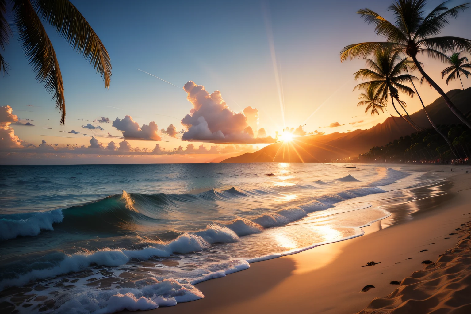 hawaii beach,The sun is a little higher in the evening