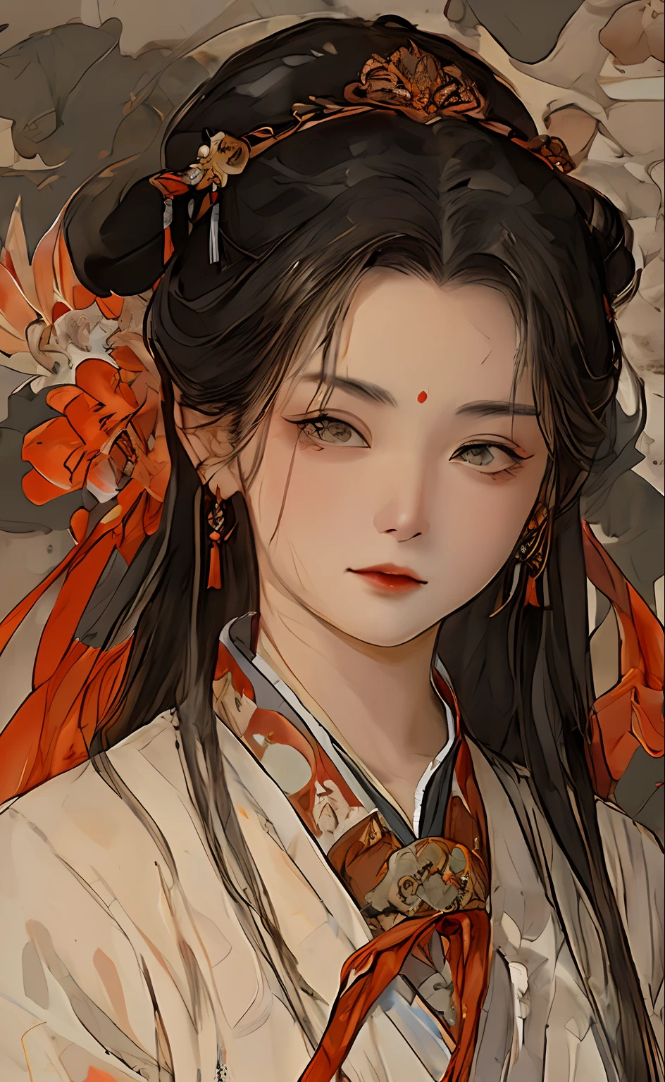 A girl, ancient Chinese costume, whole body, sunshine, clear face, clean white background, masterpiece, super detail, epic composition, ultra HD, high quality, extremely detailed, official art, uniform 8k wallpaper, super detail, 32k