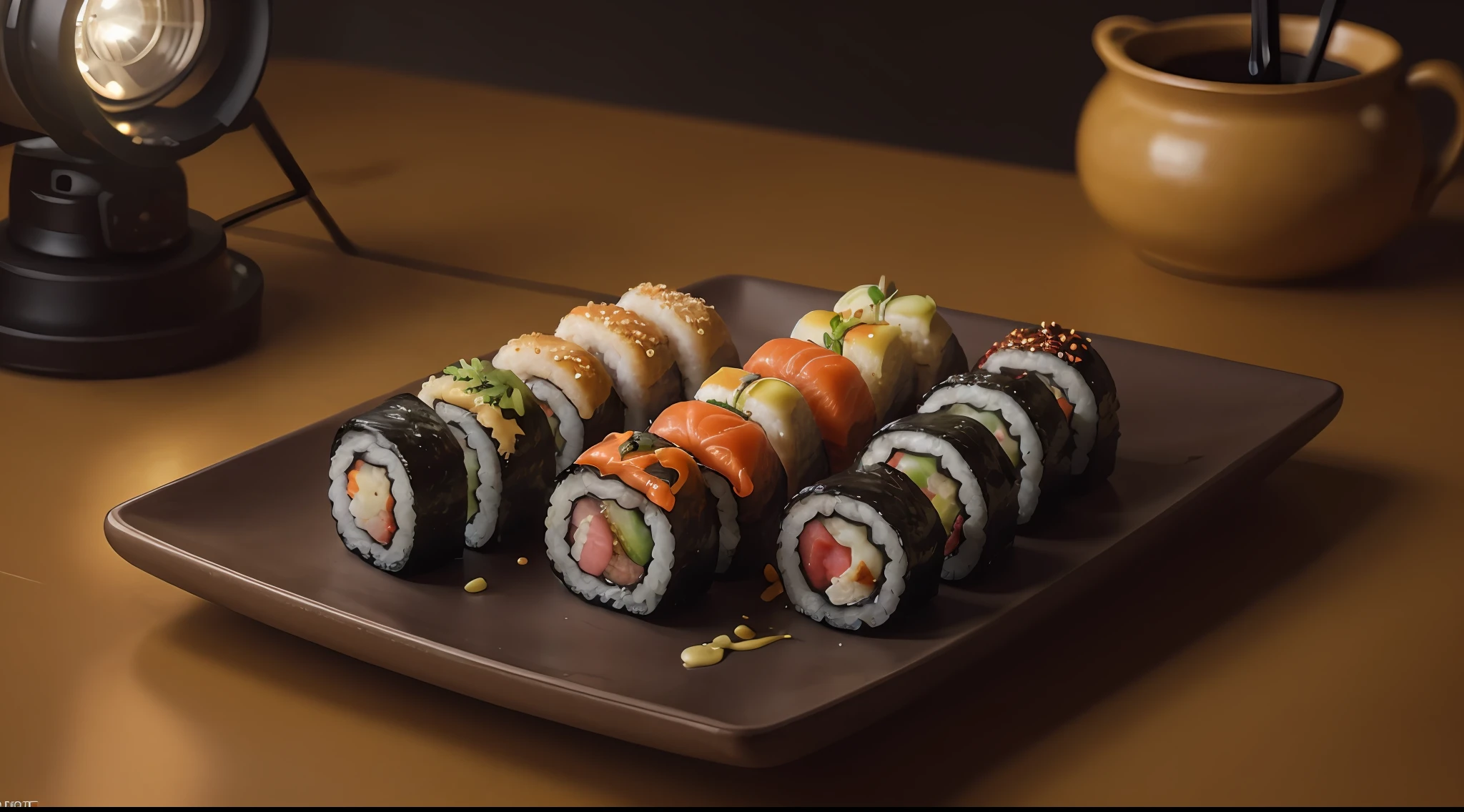 Foto RAW, DSLR BREAK
Sushi, foodphoto BREAK
cinematic lighting, Profesional colorgradado,