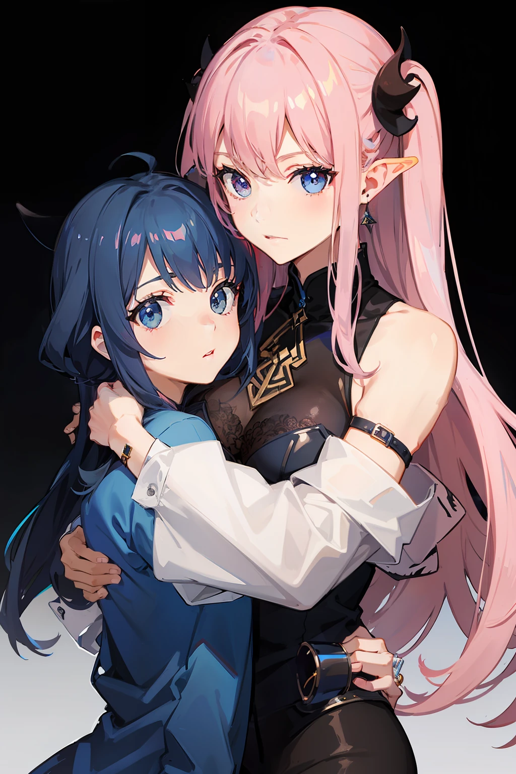 dark blue hair