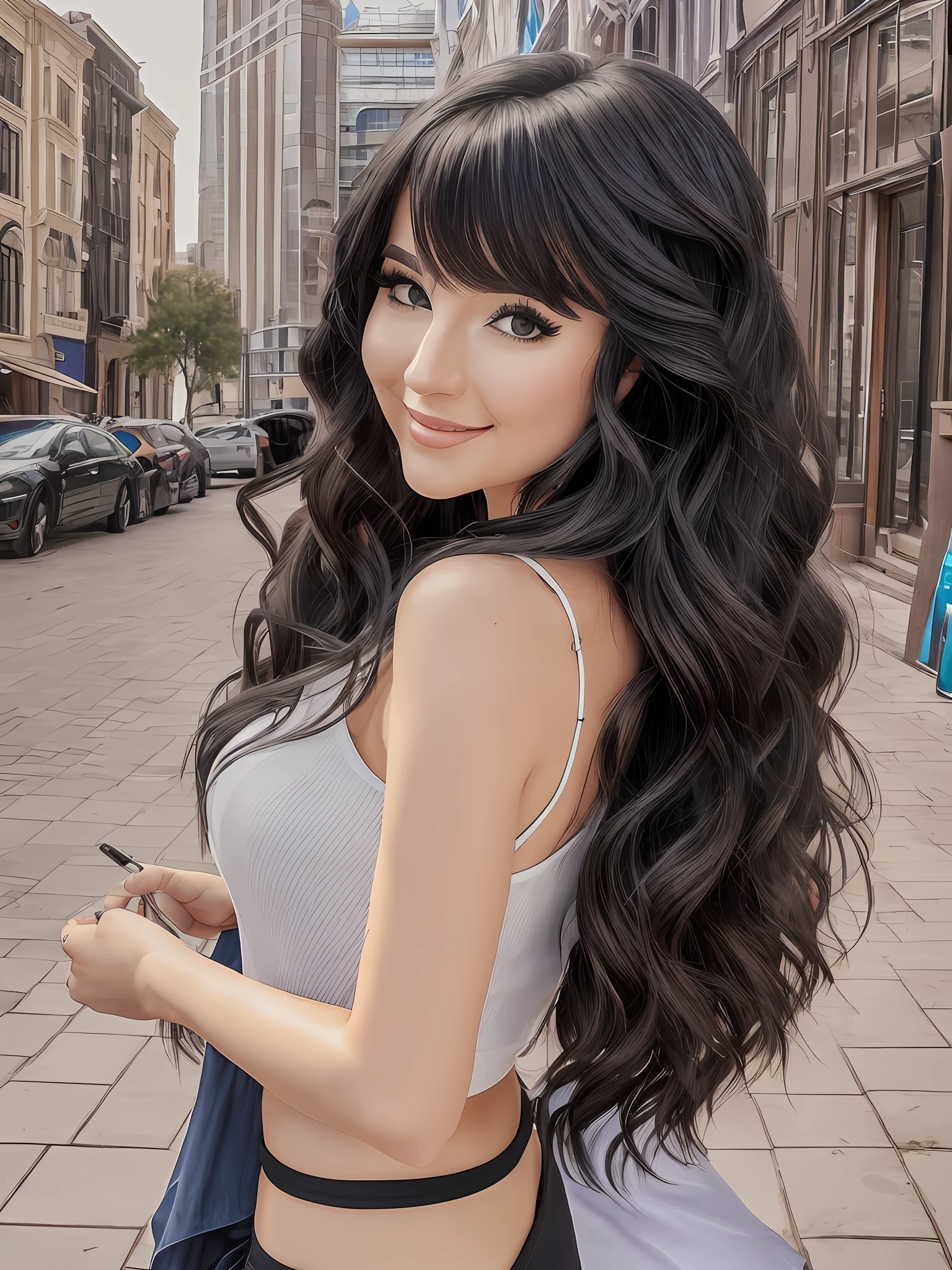 Sarah Grace is a beautiful YouTuber who specializes in unboxing tech products. She has long, shiny black hair that cascades down her back, adding to her overall charm. Her fair skin gives her a radiant and youthful appearance. With her captivating presence and expertise in the tech world, SarahGrace is sure to capture the attention of her viewers. --auto --s2