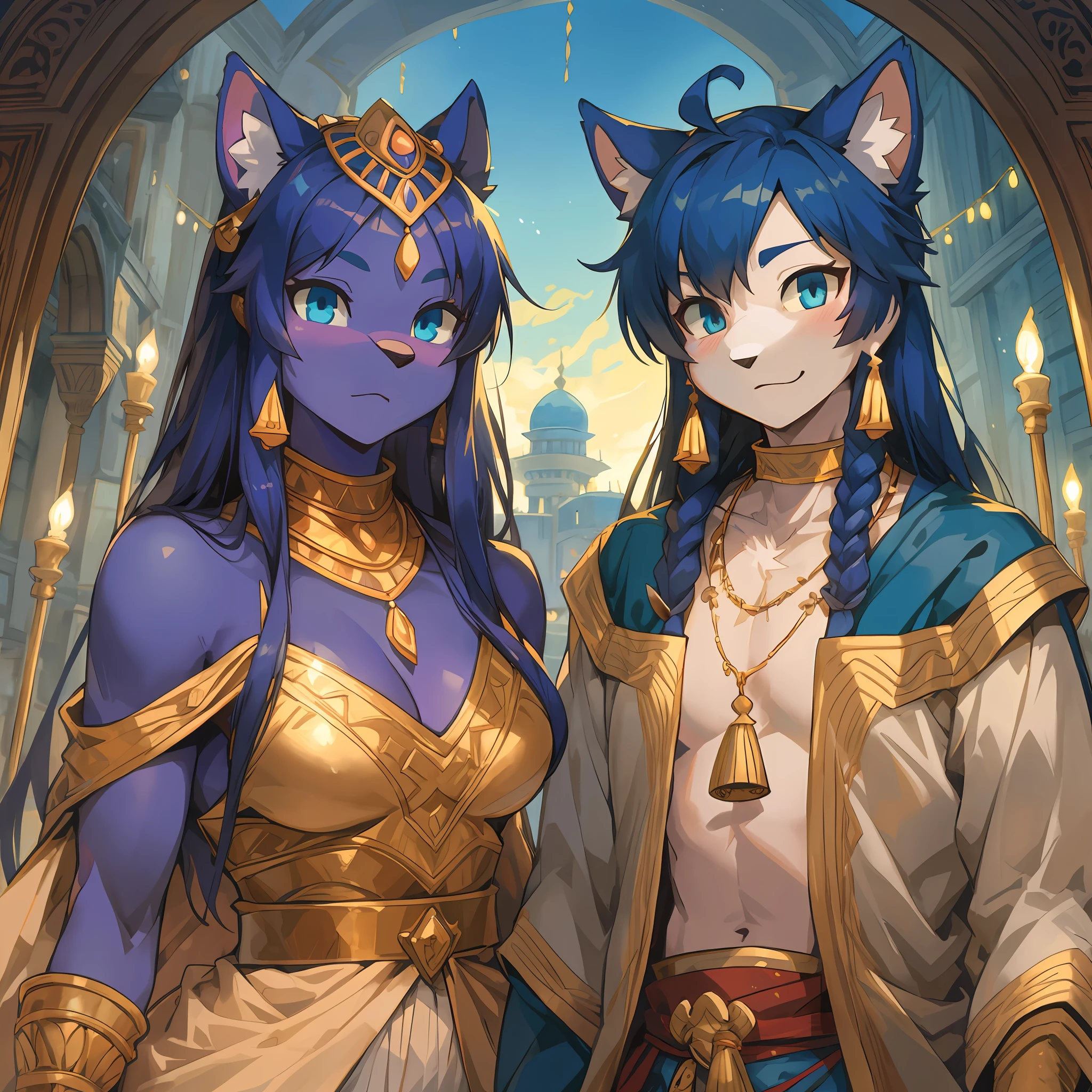 top quality, best quality, High-quality illustrations, masterpiece, super high resolution, detailed background, detailed background, Aladdin, The Arabian Nights' Entertainment, Sassanid, turkish lamp,group shot:0.1, 6+boys, 6+girls, absurdres(highly detailed beautiful face and eyes)perfect anatomy, expression, good lighting, cinematic shadow(kemono, furry anthro),