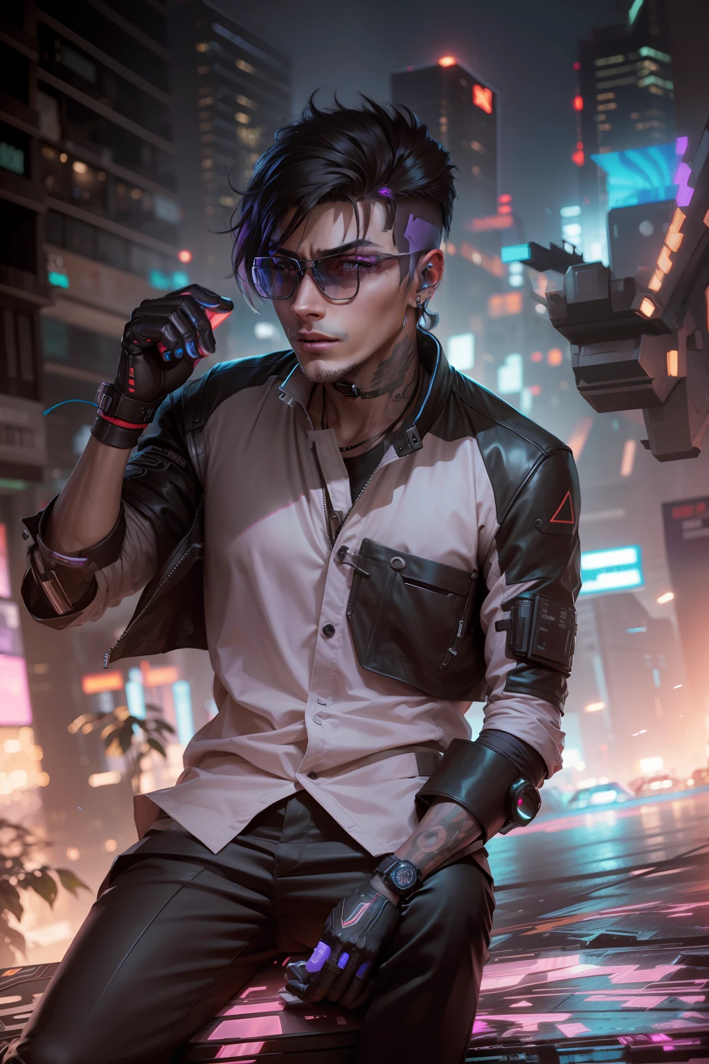Cyberpunk handsome boy, realistic face,8k, ultra realistic,