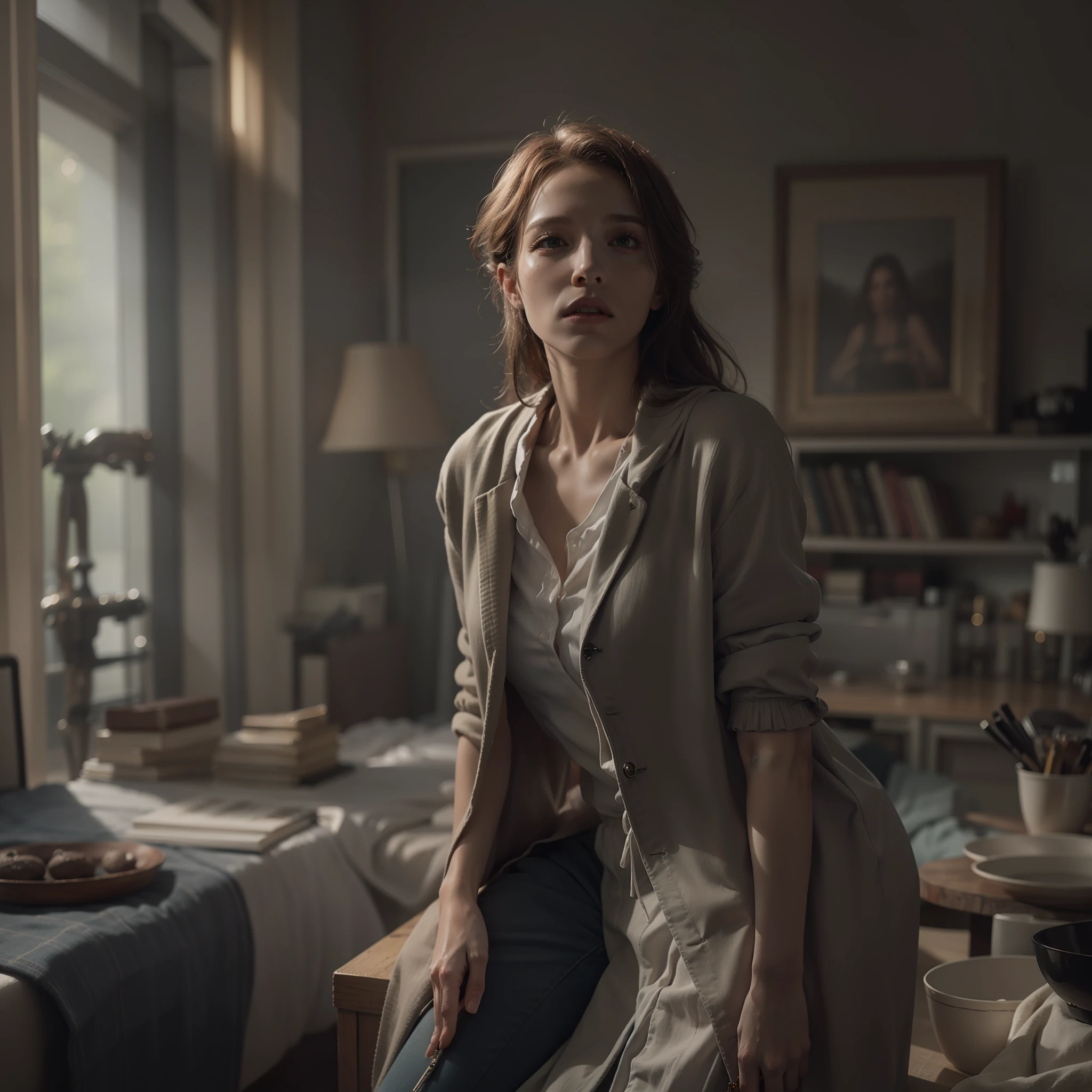 Annie Leibovitz, dim volumetric lighting, 8 k octane beautifully detailed render, post - processing, extremely hyperdetailed, in_LMS_CFGSCALE14