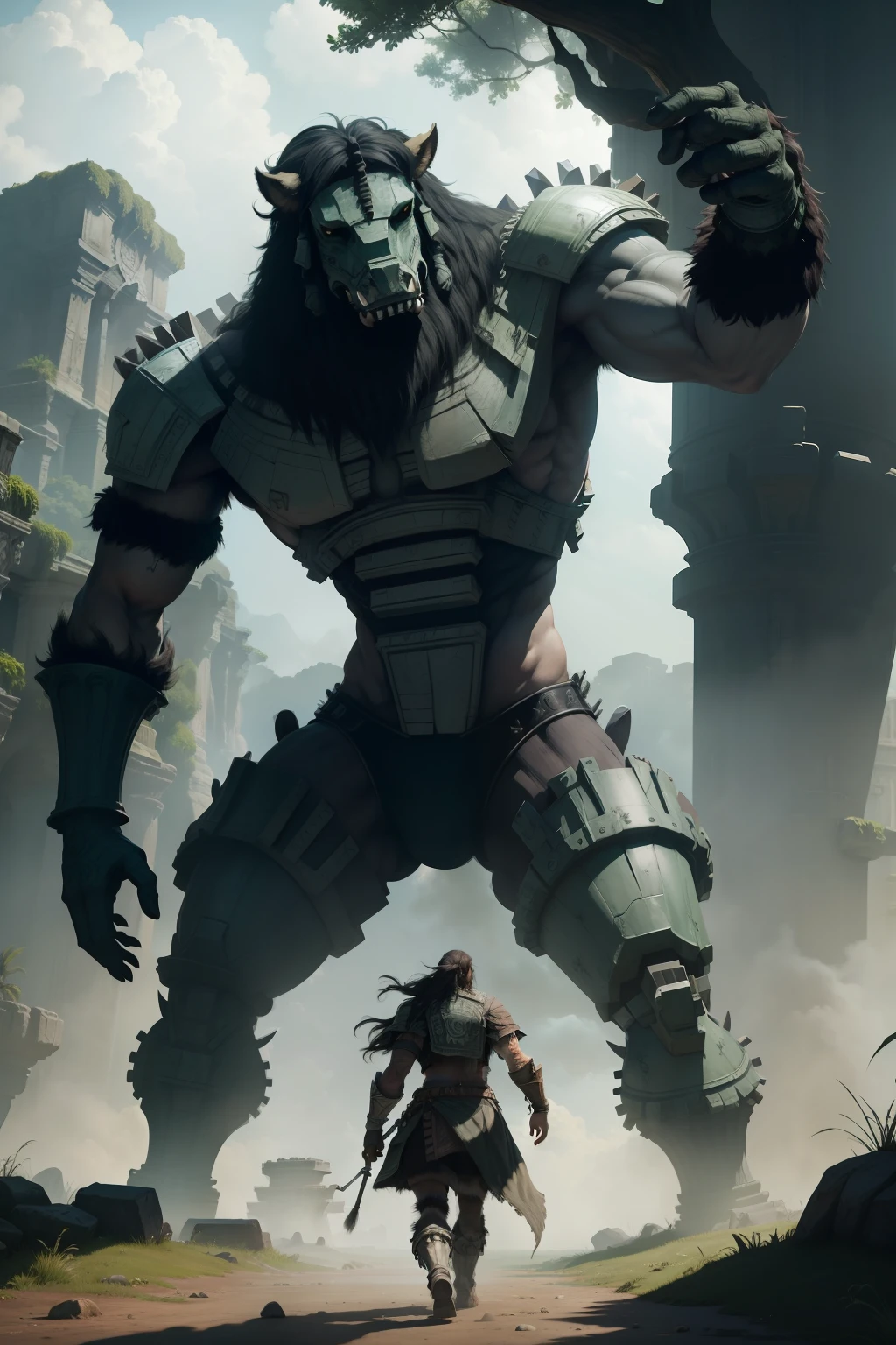 colosso, similar ao jogo shadow of the colossus