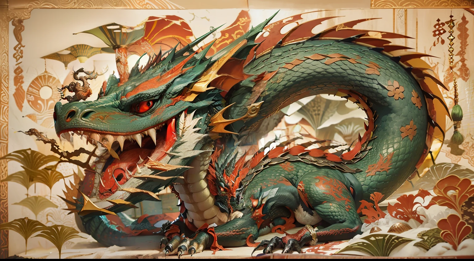 A dragon inside the dunjeon room, high quality, super detailed, rough detailed, maximalist, masterpiece, art ,inside the dunjeon room of the Martial artist master