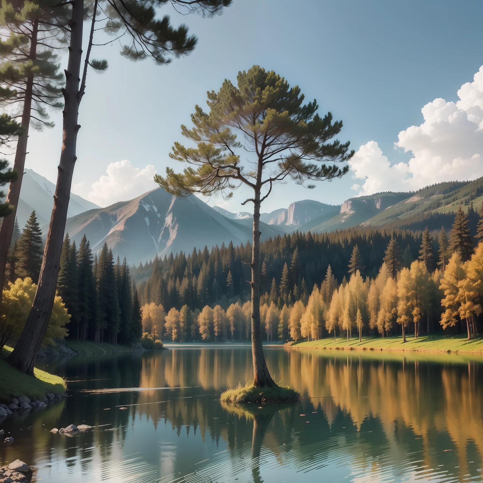lake,The tree
