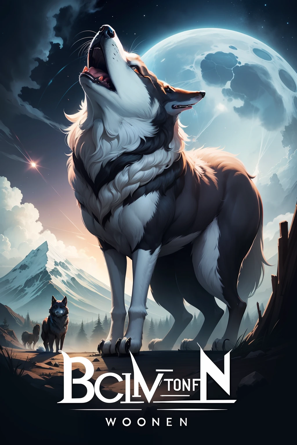 a logo with the word bsan and a wolf howling