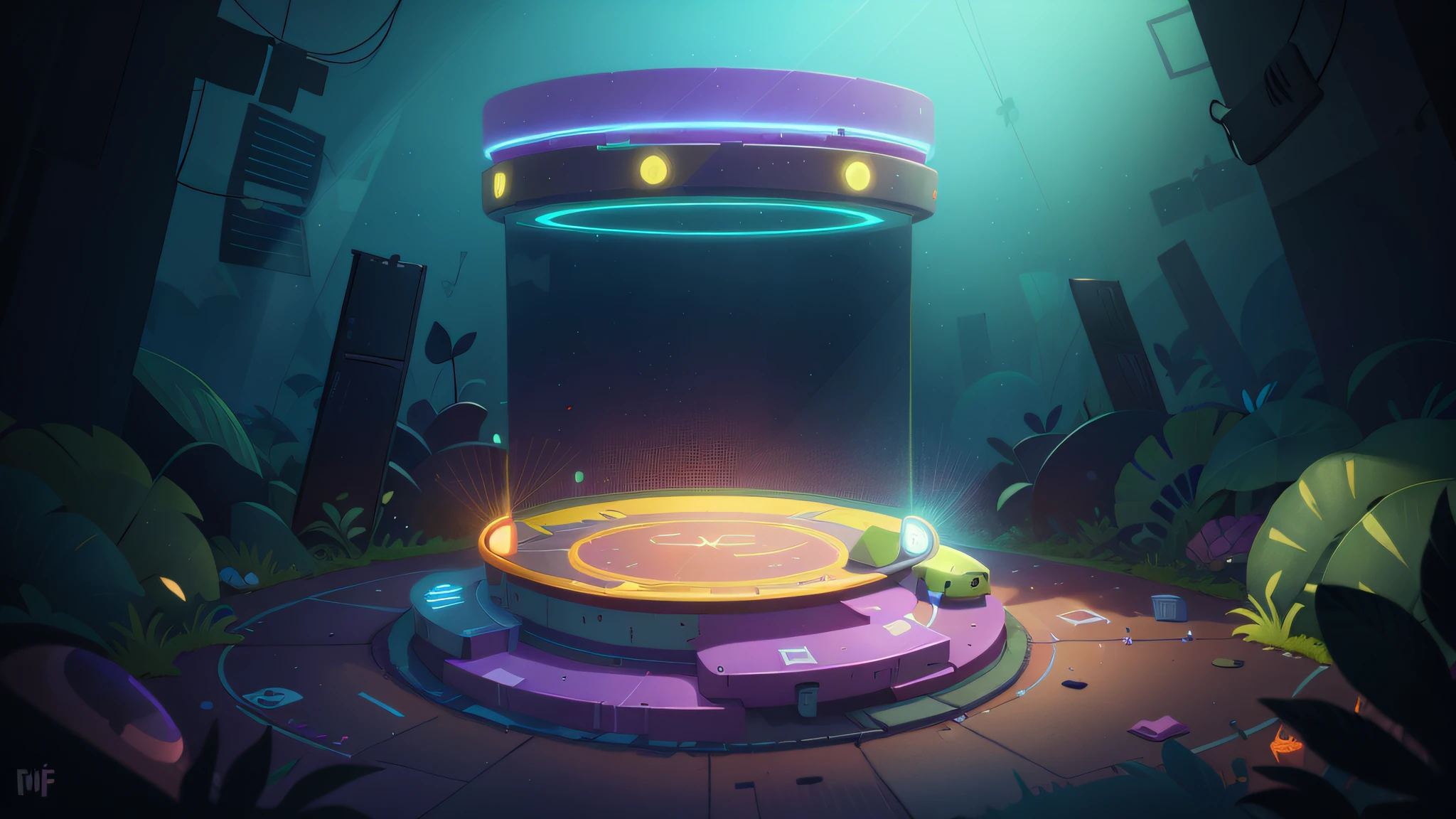 Visualizers,Game stage,cartoony,Bright colors,Transparent,Fe,Technologie