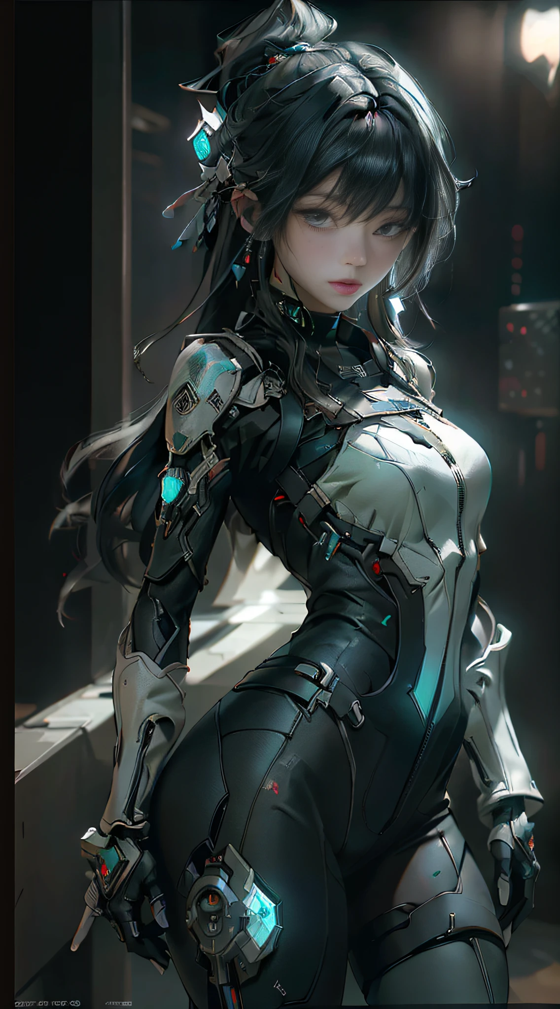 ((best qualtiy)), ((tmasterpiece)), (the detail:1.4), 3D, A beautiful cyberpunk female image，hdr（HighDynamicRange）,Ray traching,NVIDIA RTX,Hyper-Resolution,Unreal 5,Subsurface scattering、PBR Texture、post-proces、Anisotropy Filtering、depth of fields、maximum definition and sharpness、Many-Layer Textures、Albedo e mapas Speculares、Surface coloring、Accurate simulation of light-material interactions、perfectly proportions、rendering by octane、Two-colored light、largeaperture、Low ISO、White balance、the rule of thirds、8K raw data、
