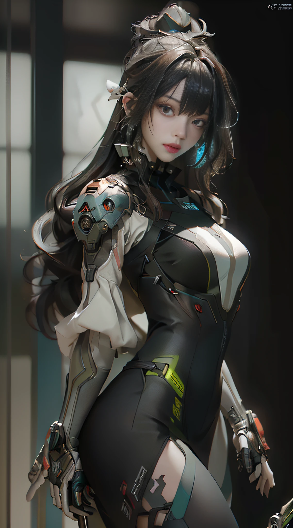 ((best qualtiy)), ((tmasterpiece)), (the detail:1.4), 3D, A beautiful cyberpunk female image,hdr(HighDynamicRange),Ray traching,NVIDIA RTX,Hyper-Resolution,Unreal 5,Subsurface scattering、PBR Texture、post-proces、Anisotropy Filtering、depth of fields、maximum definition and sharpness、Many-Layer Textures、Albedo e mapas Speculares、Surface coloring、Accurate simulation of light-material interactions、perfectly proportions、rendering by octane、Two-colored light、largeaperture、Low ISO、White balance、the rule of thirds、8K raw data、
