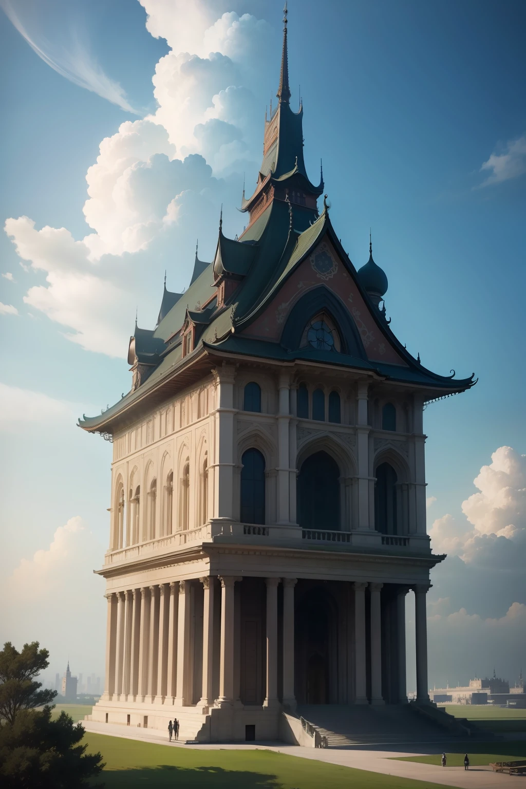 Not in reality、A magnificent building that transcends the laws of physics。