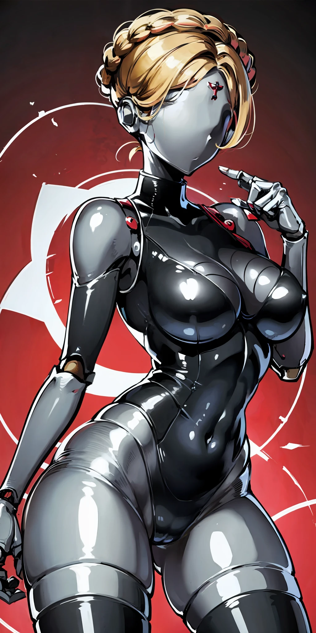 Atomic Heart Robot Maid，Metal Man，Fleshy thighs，Mature style