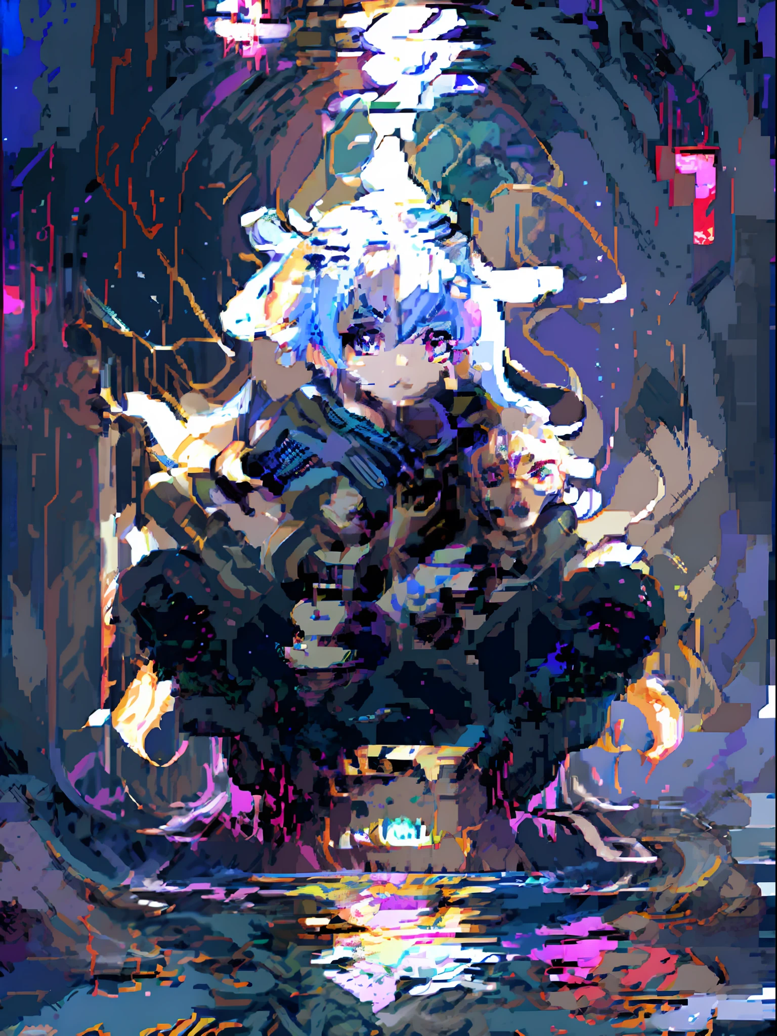 1girl, White hair, Purple eye, sportrait, quadratic element, Towels, (onsen), sidelighting, wallpaper, nsfw,