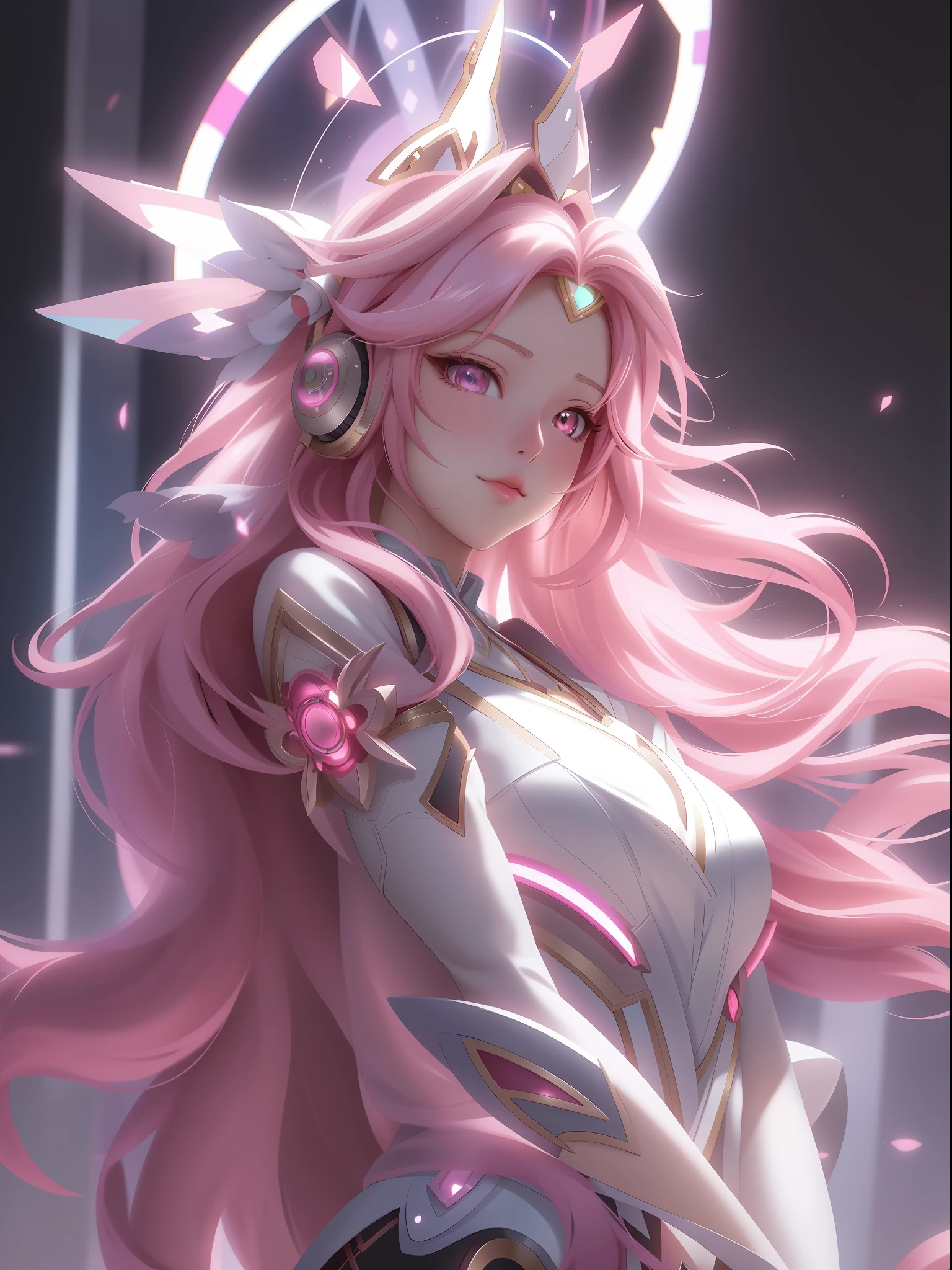 Anime girl with pink hair and headphones in futuristic environment, Extremely detailed Artgerm, IG model | Art germ, Art germ on ArtStation Pixiv, trending on cgstation, Artgerm Plat, Style Artgerm, artgerm and rossdraws, Art germ. High detail, ! Dream art germ, artgerm detailed