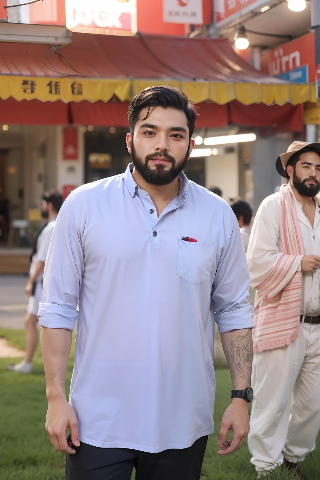 Change the background with adding beard with maintain my ultra original face