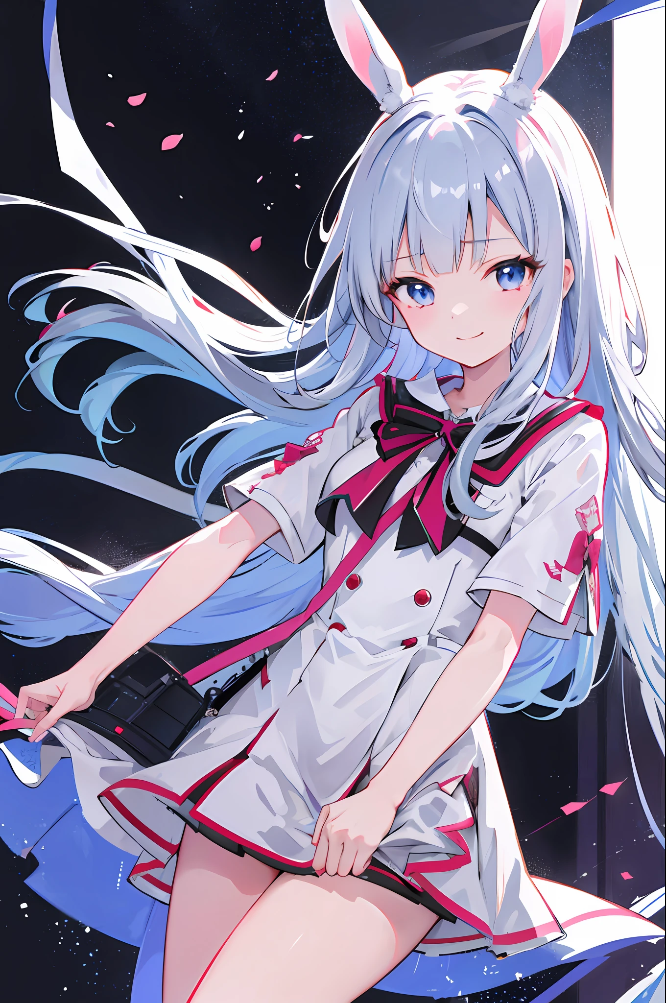 tmasterpiece, High- sharpness, Best quality at best, 1girls solo, kamisato_ayaka, ssmile, bunnygirl