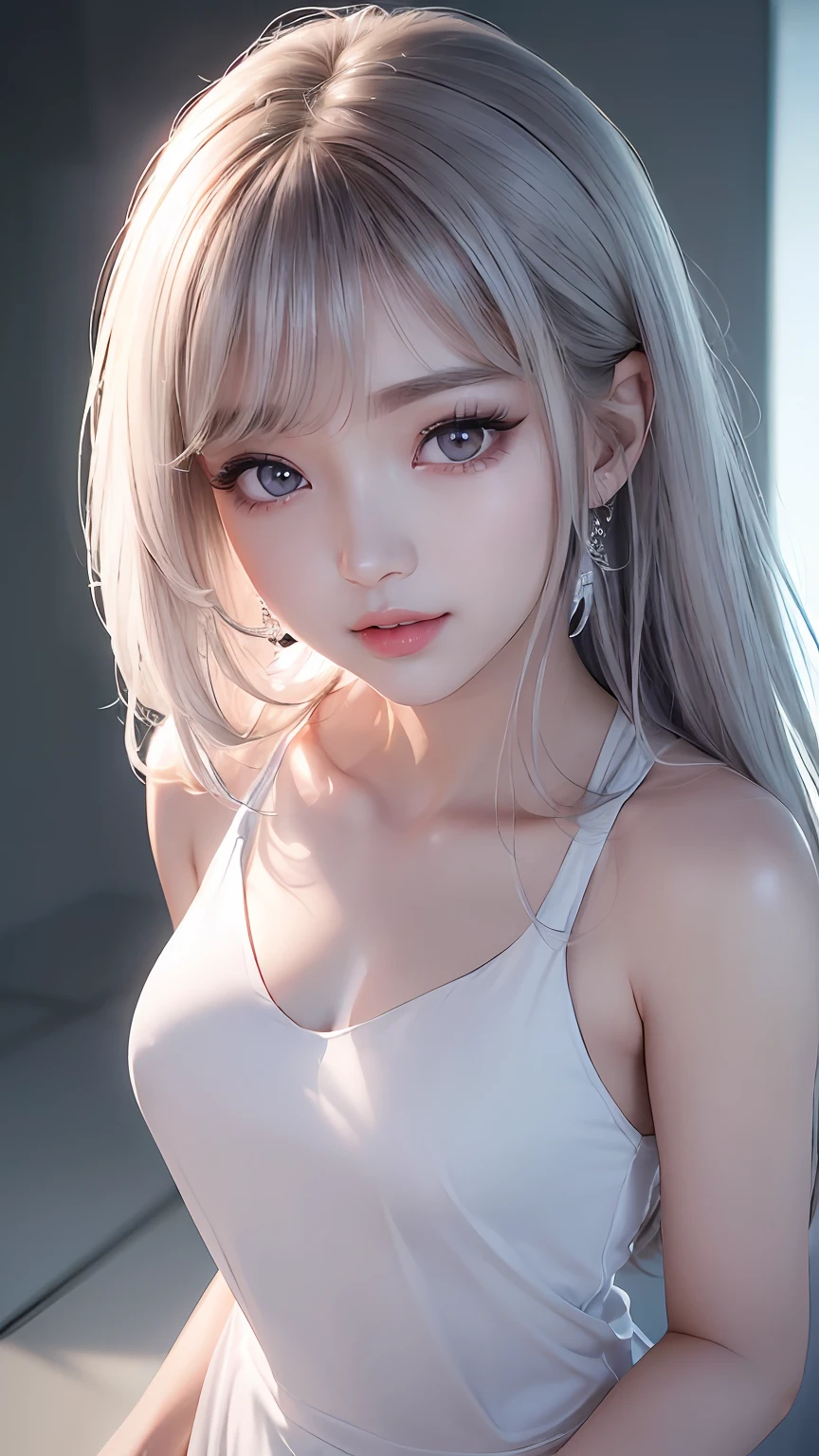 (8K、RAW Photos、Photorealsitic:1.25)、(lipgloss、Eye lashes、Shiny face、shinny skin、best qualtiy、超A high resolution、depth of fields、chromatic abberation、Caustics、Wide range of lighting、Natural Shading、Kpop Idle) The viewer looks calm and goddess-like with a sense of happiness、Upper body statue