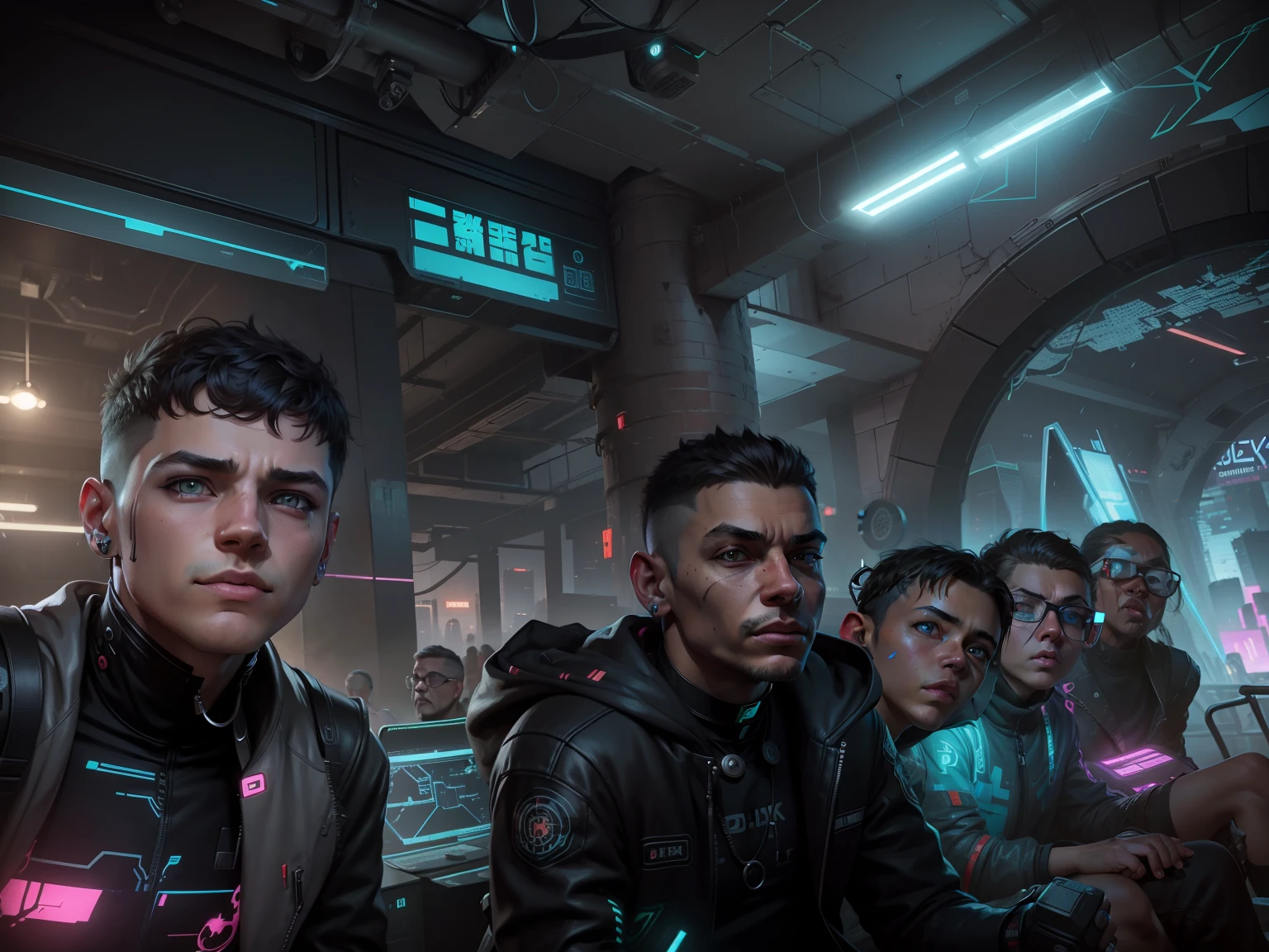 Change this background cyberpunk, realistic face,8k, ultra graphics, a boy