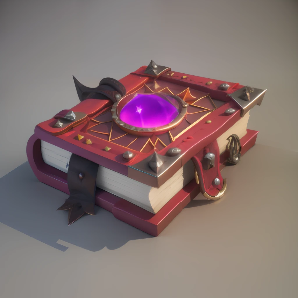 A book of spells in a red cover, studded with topaz,gameicon,masterpiece,best quality,ultra-detailed,masterpieces, HD
Transparent background, 3D rendering
2D, Blender cycle, Volume light,
No human, objectification, fantasy