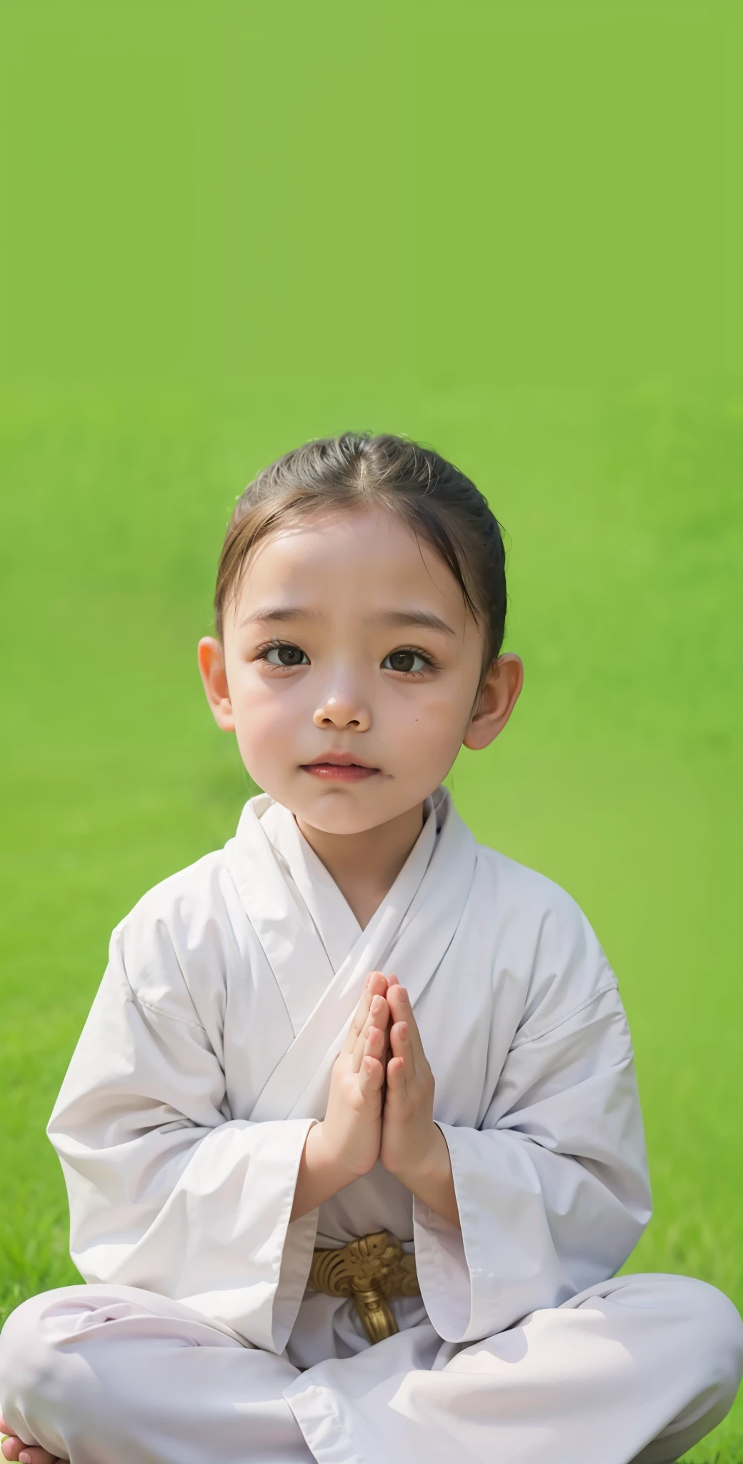 largeeyes,There are dimples,3-A 5--old k meditates