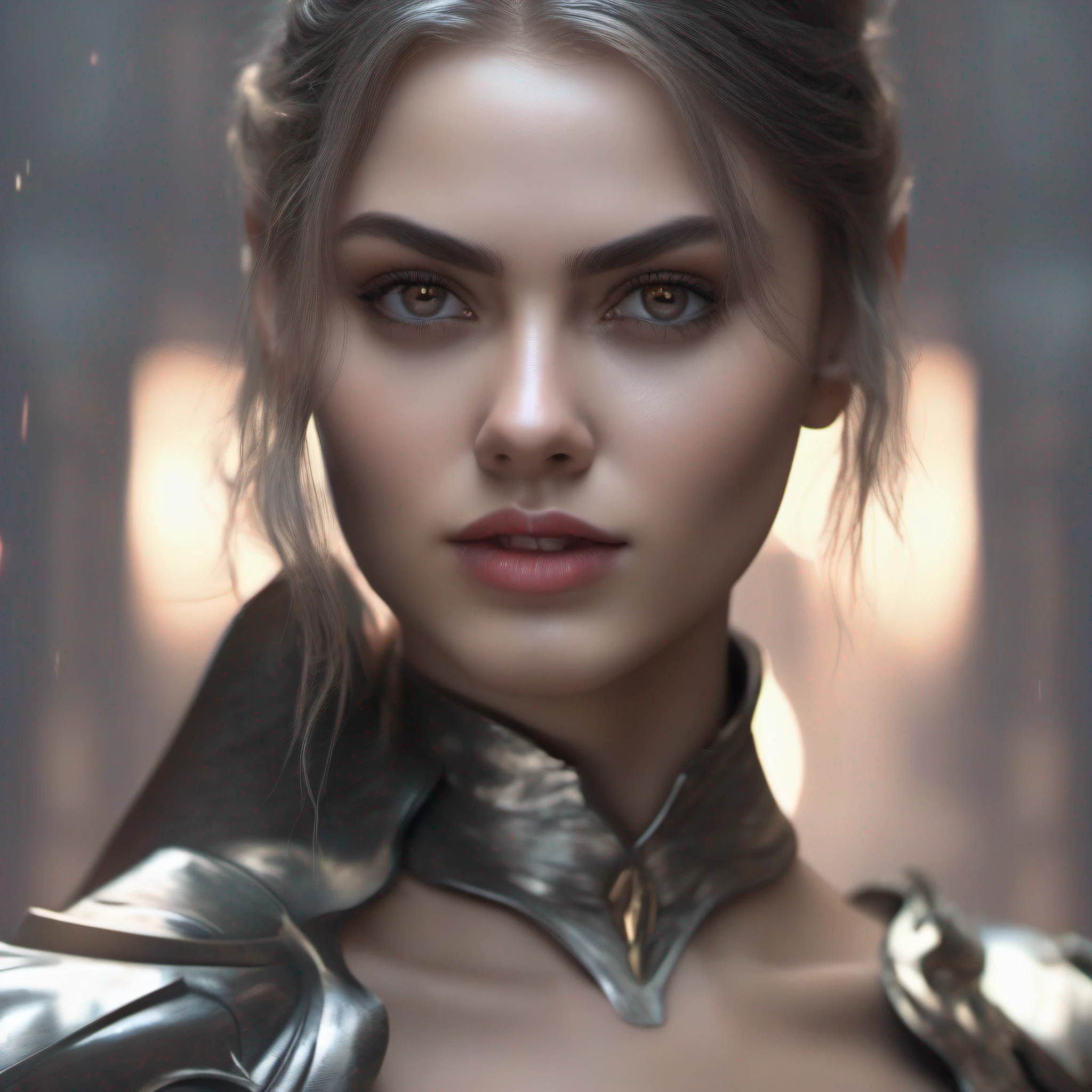 face (closeup:1.0) photo of (CR-ScarlettJoh4nsson-JernauGurgeh:0.9) as a (young:1.0) woman, oiled shiny skin, (slick undercut:1.1) hair, (8k uhd:1.0), (best quality:1.0), (masterpiece:1.0), (sharp focus:1.0), grey background,