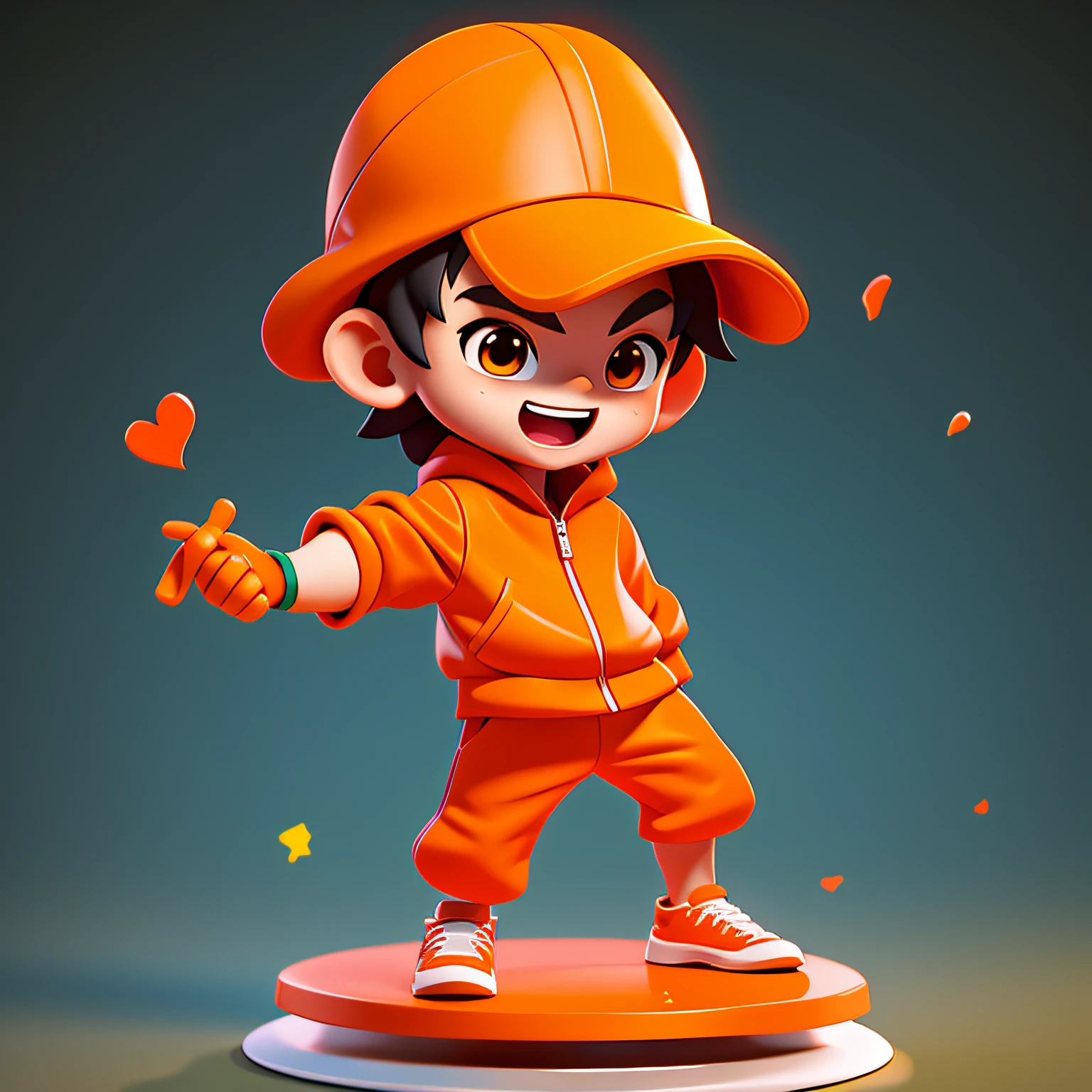 (tmasterpiece,best qualtiy:1.5),3d character,1 boy,((having fun))tchibi,Omaru sauce,orange clothes,(full bodyesbian:1.2),transparent background,